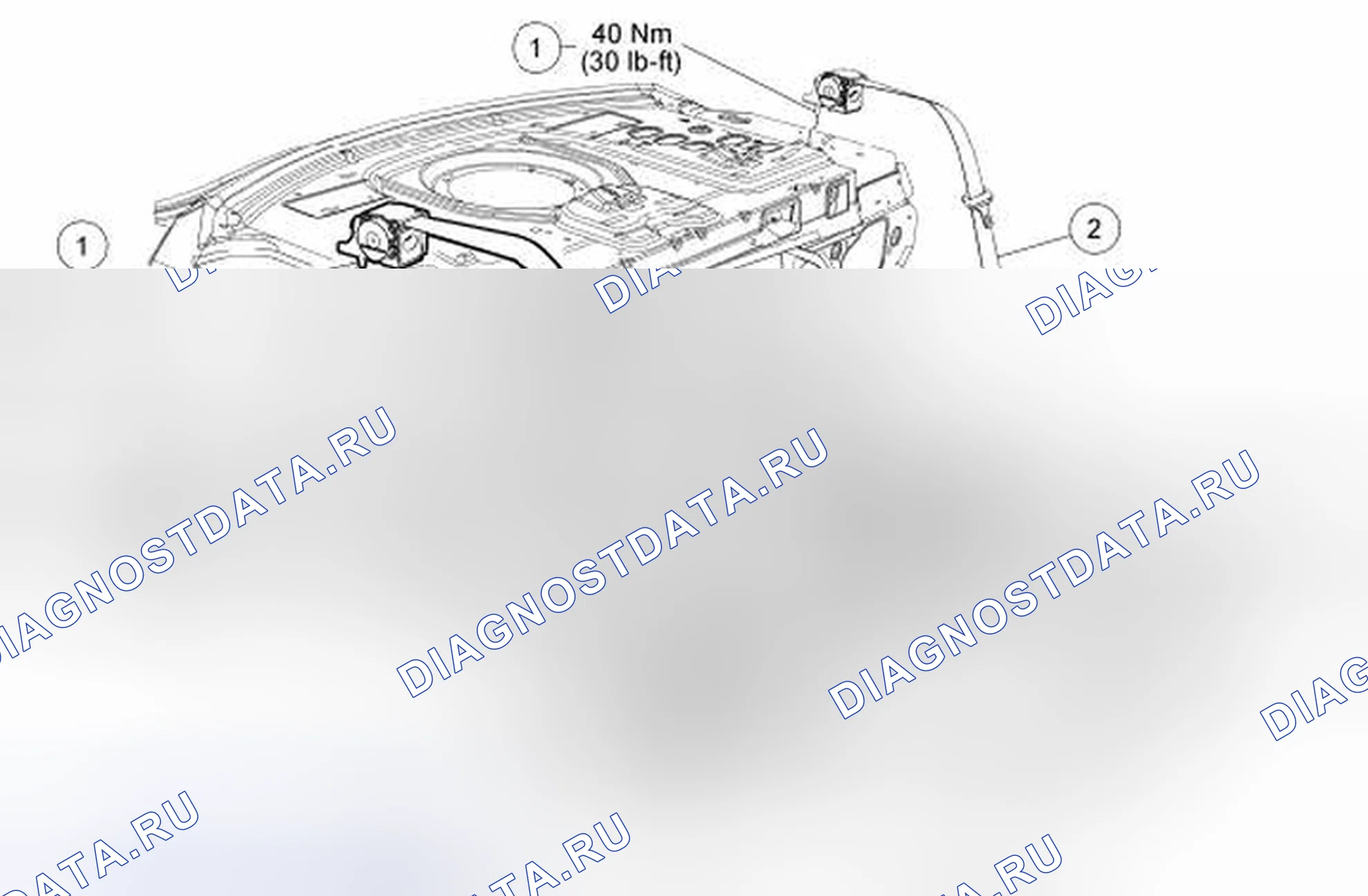 Рис. 2: Втягивающее устройство ремня безопасности - заднее, внешнее. Hyundai ix55 I