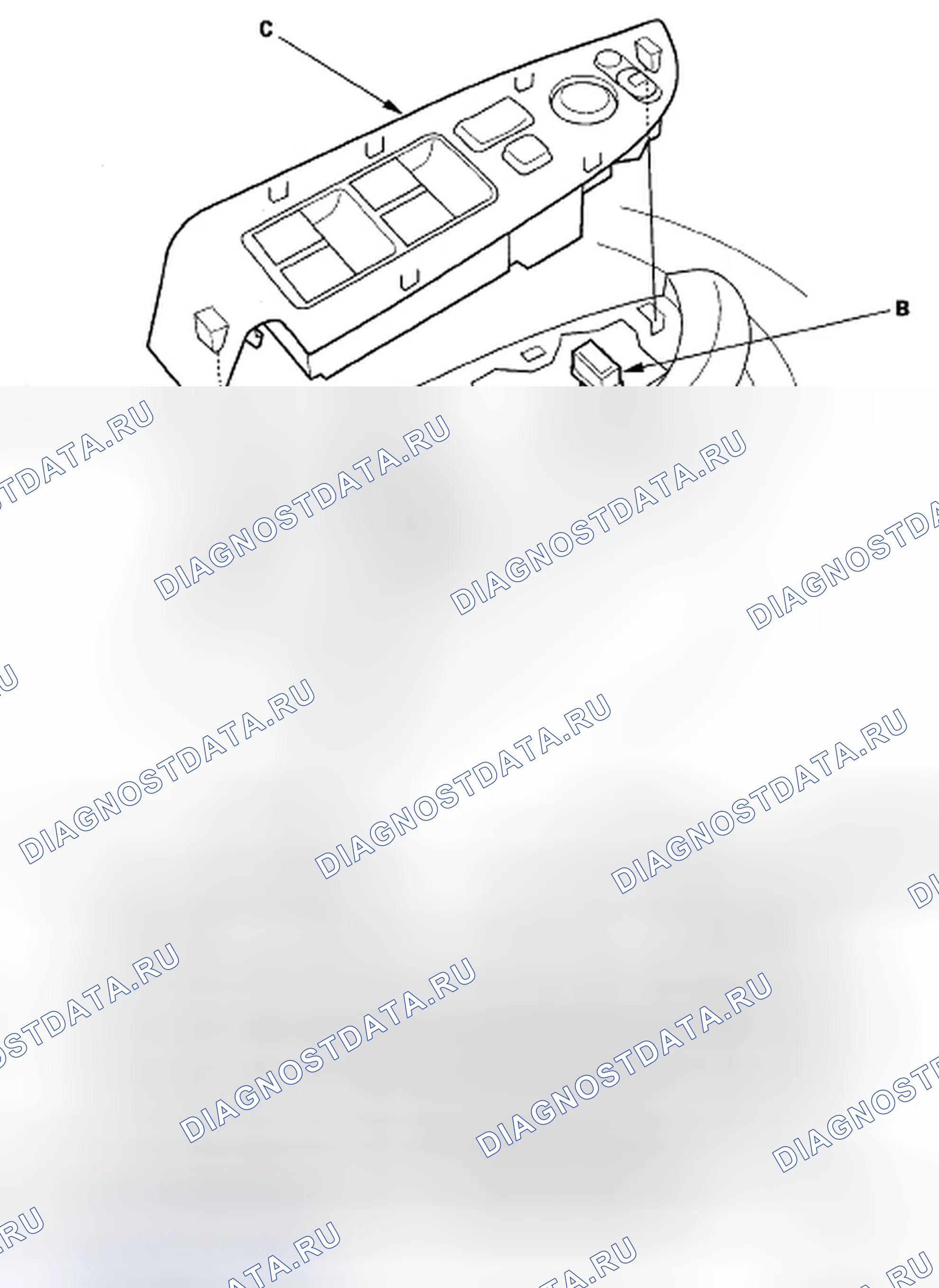 Рис. 3: Входной тест главного переключателя окна питания. Honda Odyssey IV