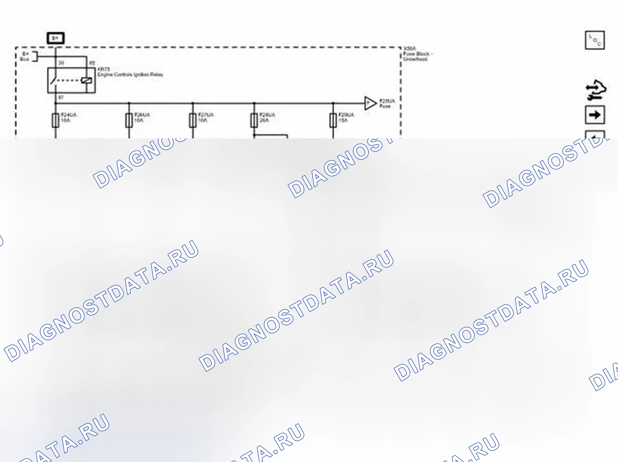 Рис. 62: Предохранители F24UA, F26UA, F27UA, F28UA и F29UA (Lwe). Chevrolet Sonic I