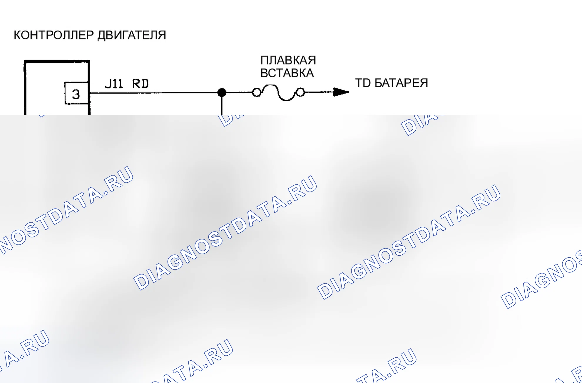 Рис. 225: Схематическое испытание NS-10A отсутствие датчика напряжения реле ASD на контроллере. Dodge Dakota 