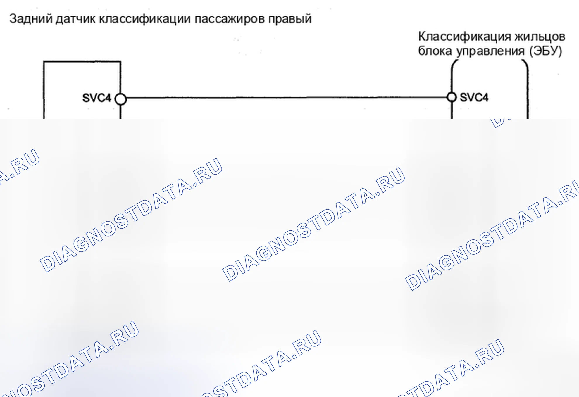 Рис. 101: Датчик классификации заднего пассажира Rh для обнаружения столкновений - электросхема. Toyota RAV4 III