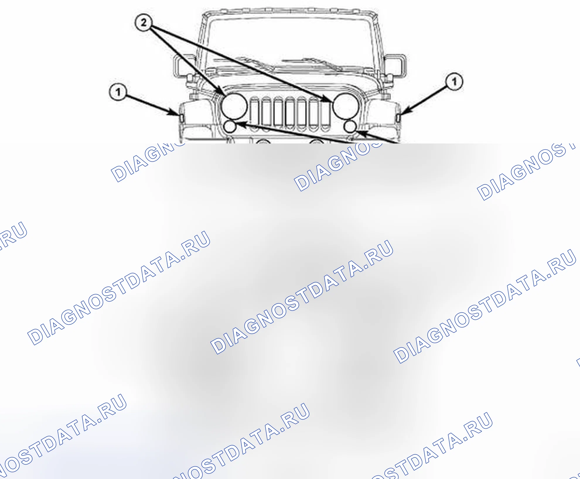 Рис. 17: ОПИСАНИЕ внешних осветительных приборов. Jeep Wrangler III