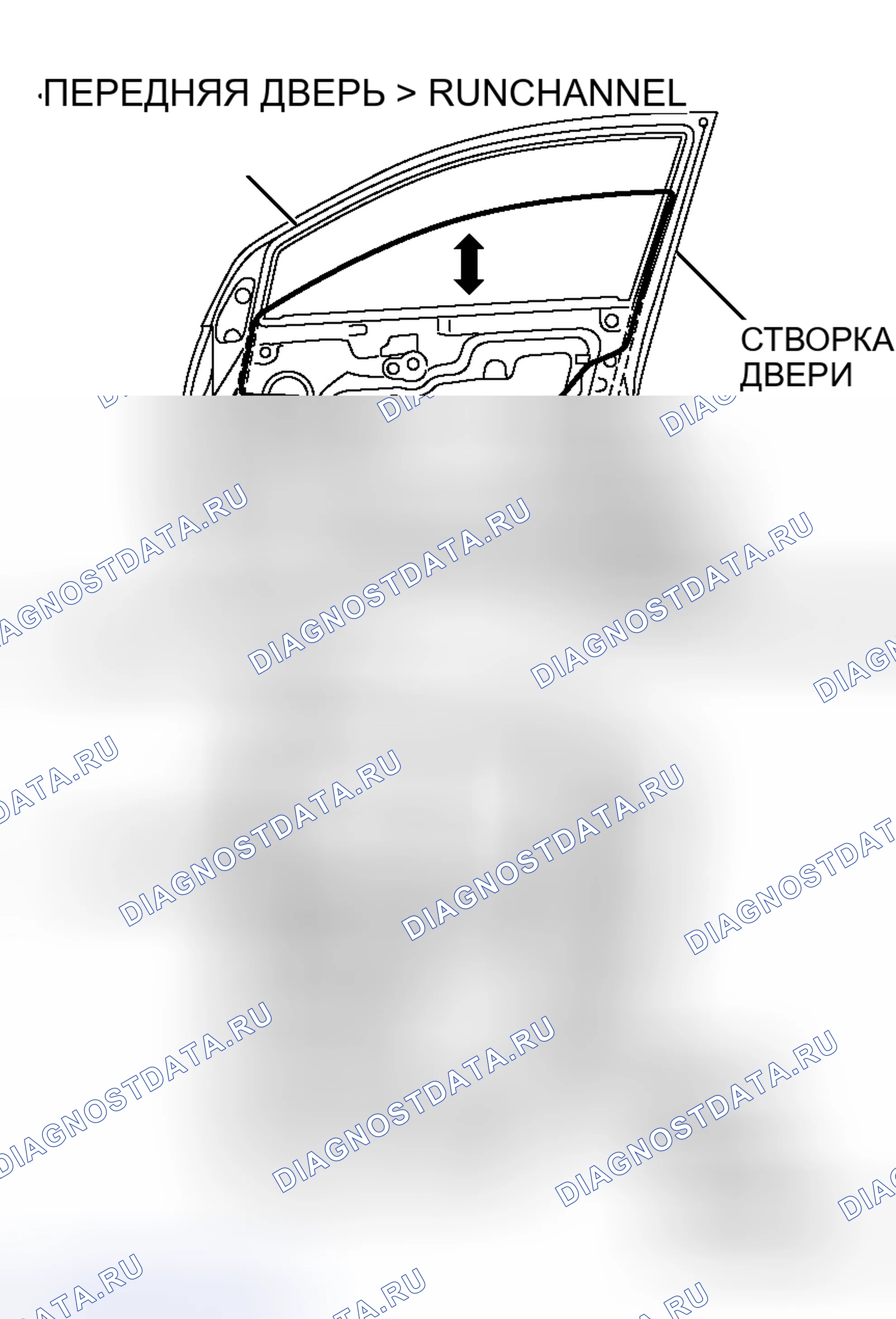 Рис. 17: ПРОВЕРКА И РЕГУЛИРОВКА МЕХАНИЗМА СКОЛЬЖЕНИЯ СТЕКЛА. Mitsubishi Galant IX рестайлинг
