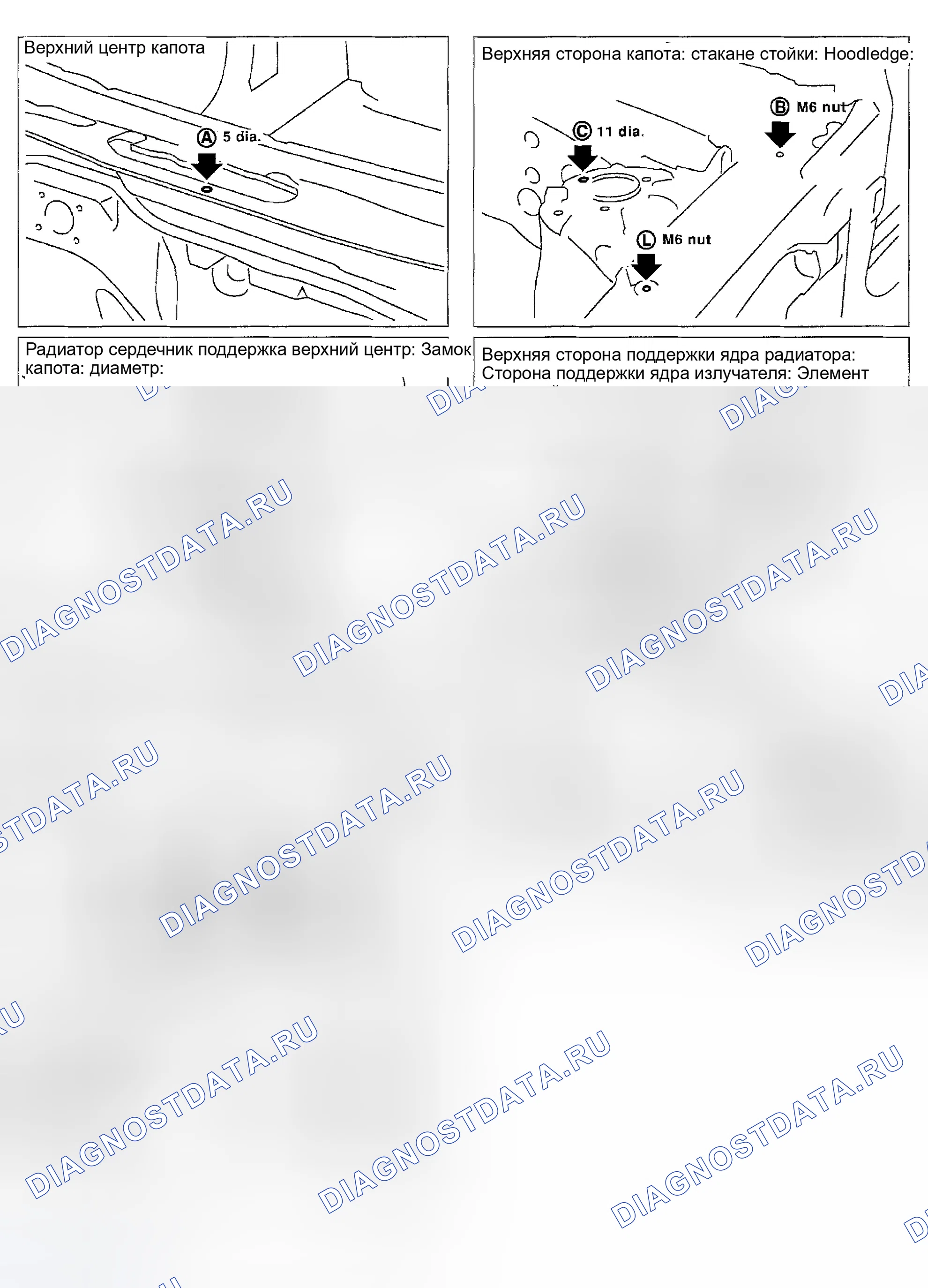 Рис. 58: Точки измерения. Nissan Maxima A33