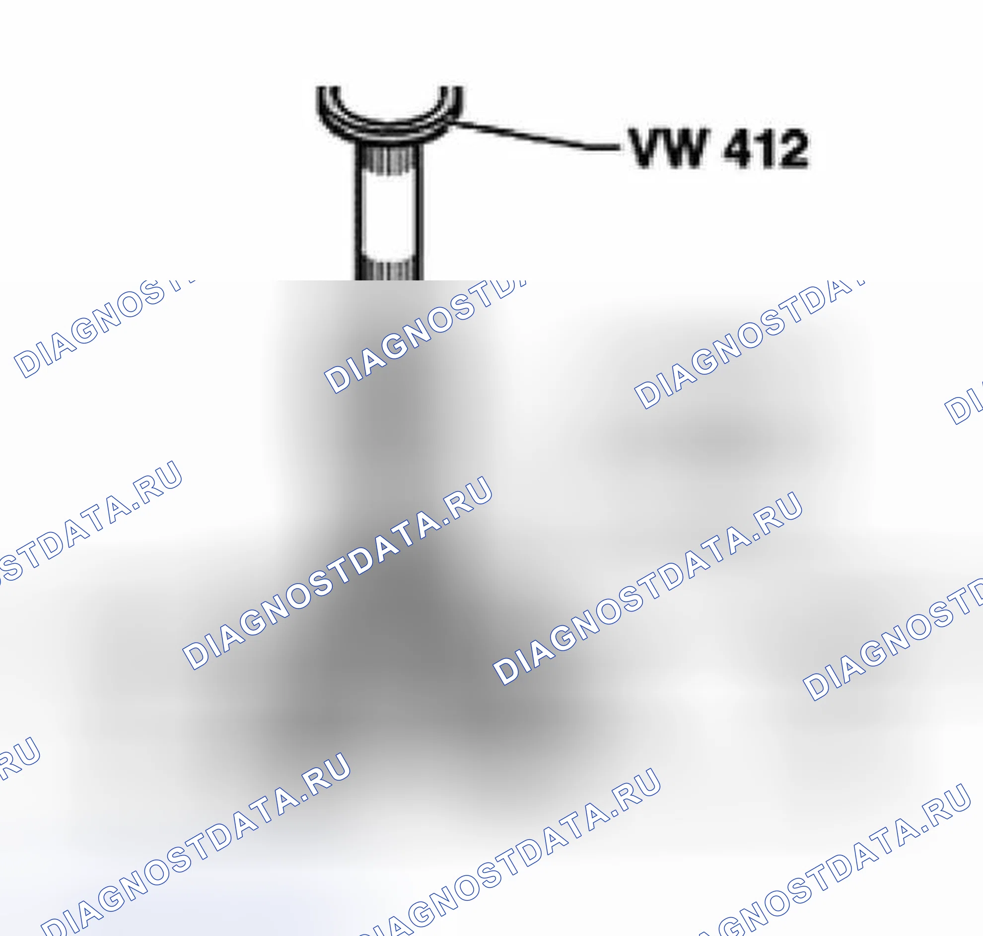 Рис. 56: Надавливание на внутреннее кольцо конического роликоподшипника. Volkswagen Golf Mk4