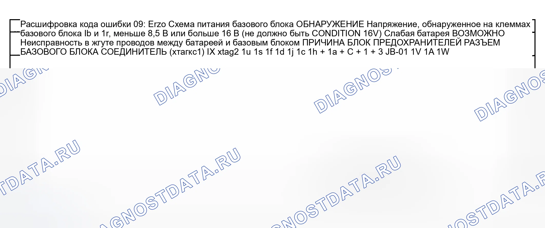 Рис. 13: расшифровка кода ошибки 09: ER20. Mazda Protege BJ
