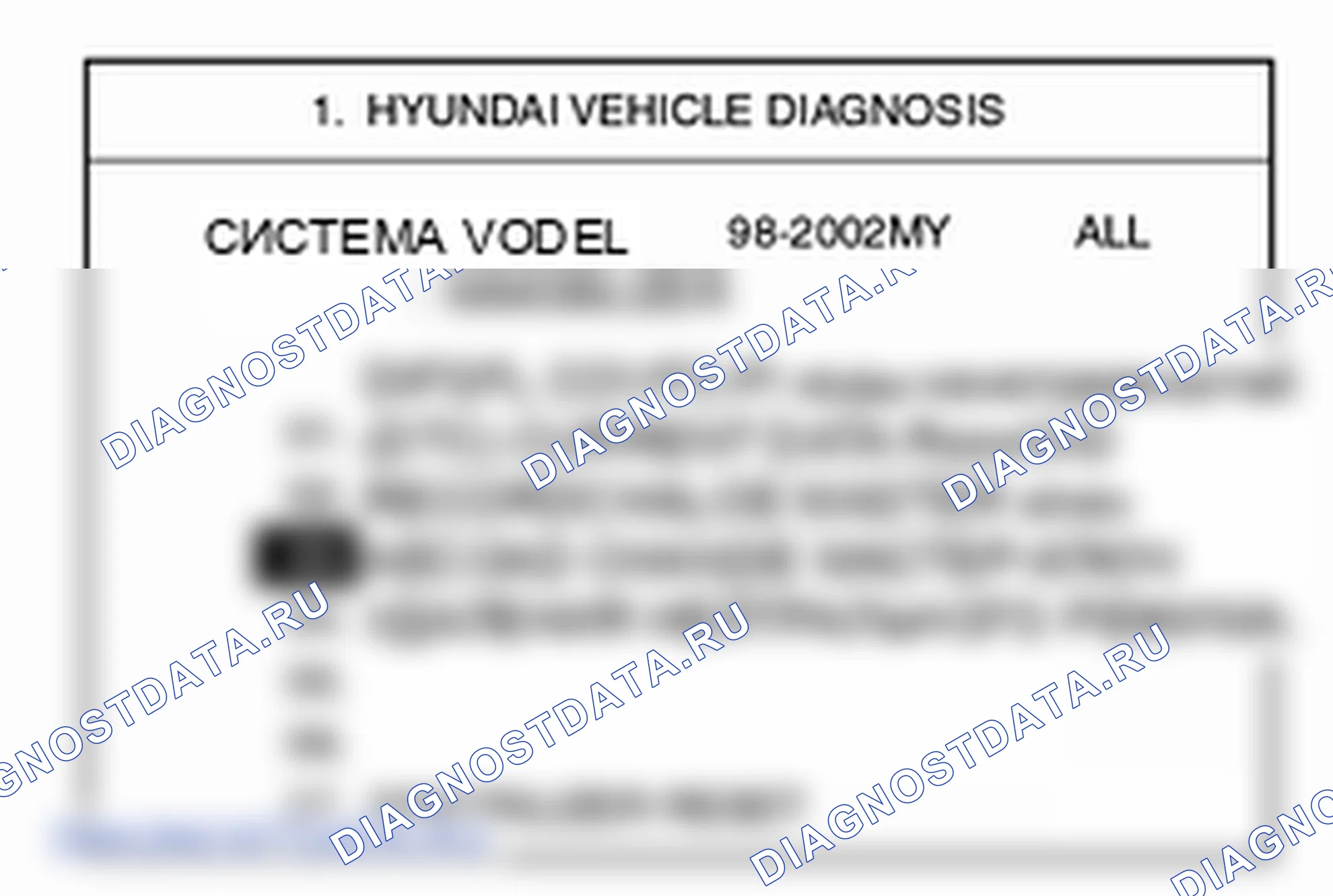 Проверка системы блока управления иммобилайзером. Hyundai H-1 A1