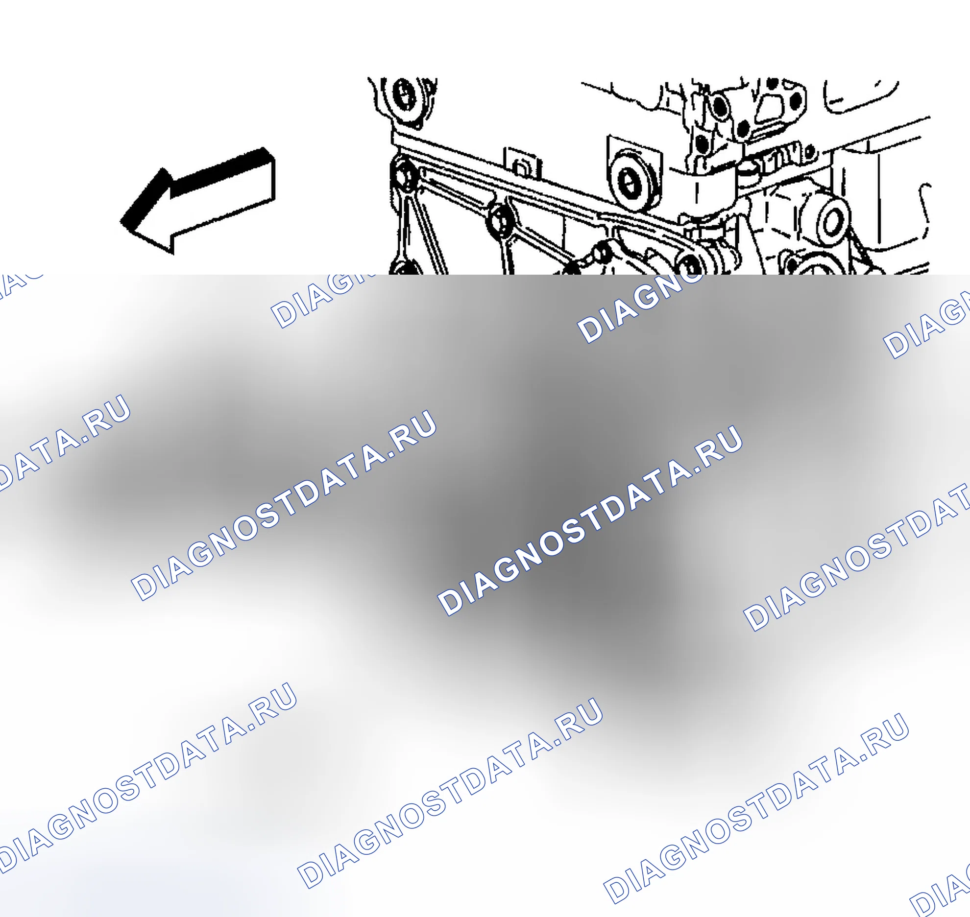 Рис. 1037: Демонтаж водяного насоса. Chevrolet TrailBlazer I