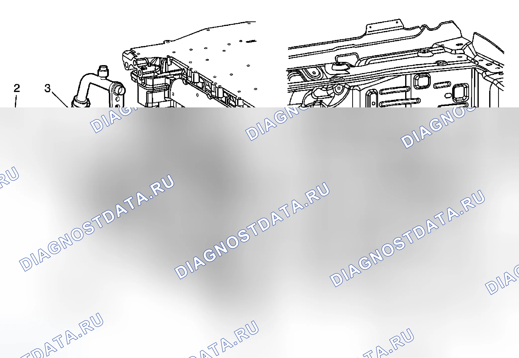 Рис. 4: Замена всасывающего шланга (правый привод). Hummer H3 I