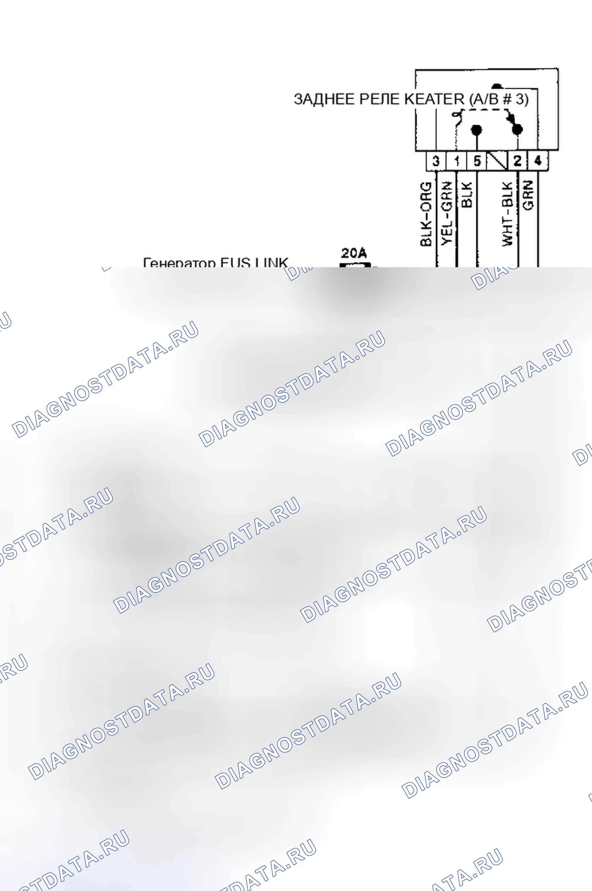 Рис. 34: Схема подключения системы отопителя (4Runner - задняя часть). Toyota Tercel L40