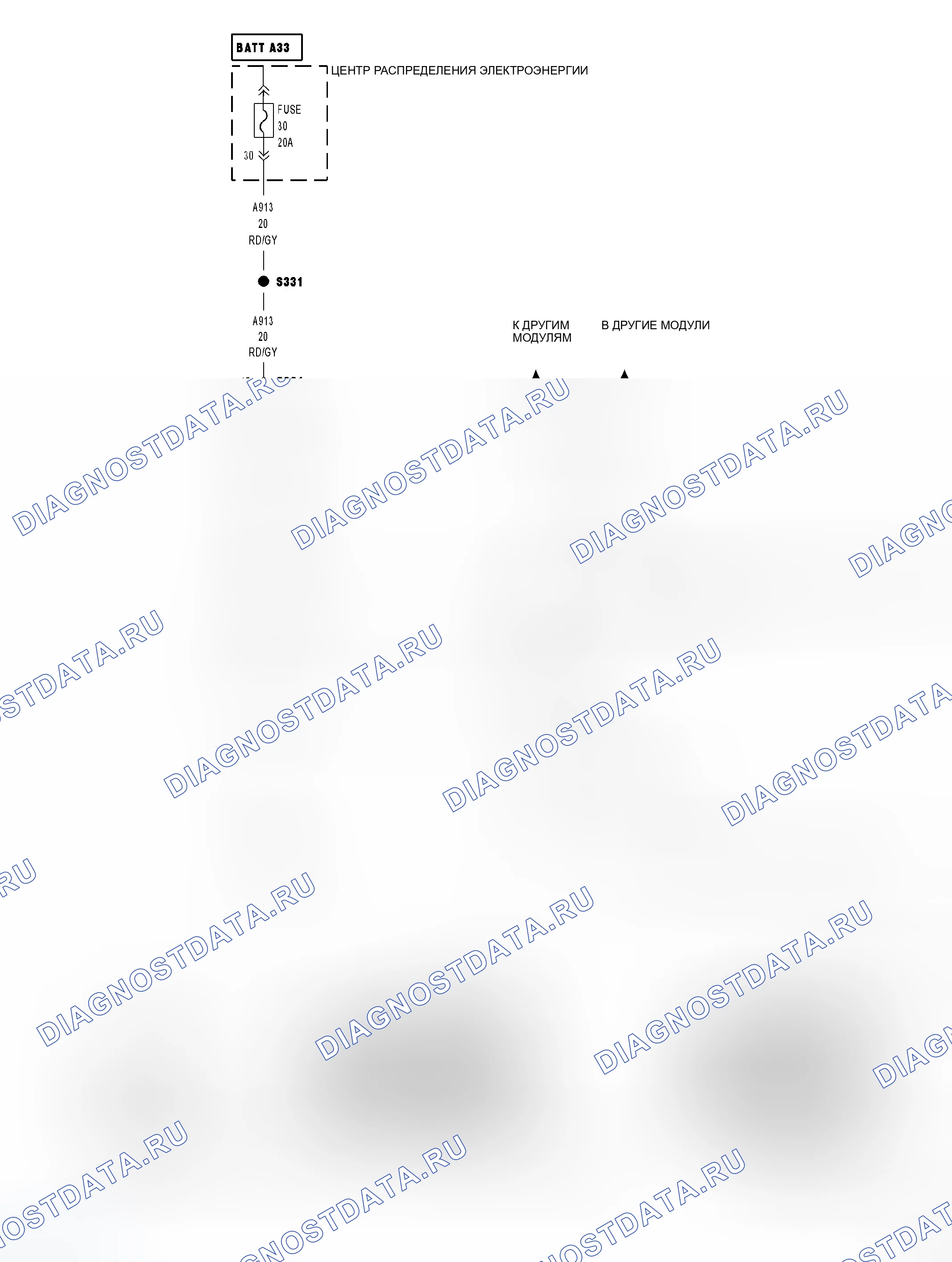 Рис. 692: U0021 - ЦЕПЬ ШИНЫ B CAN (+) РАЗОМКНУТА. Dodge Charger V