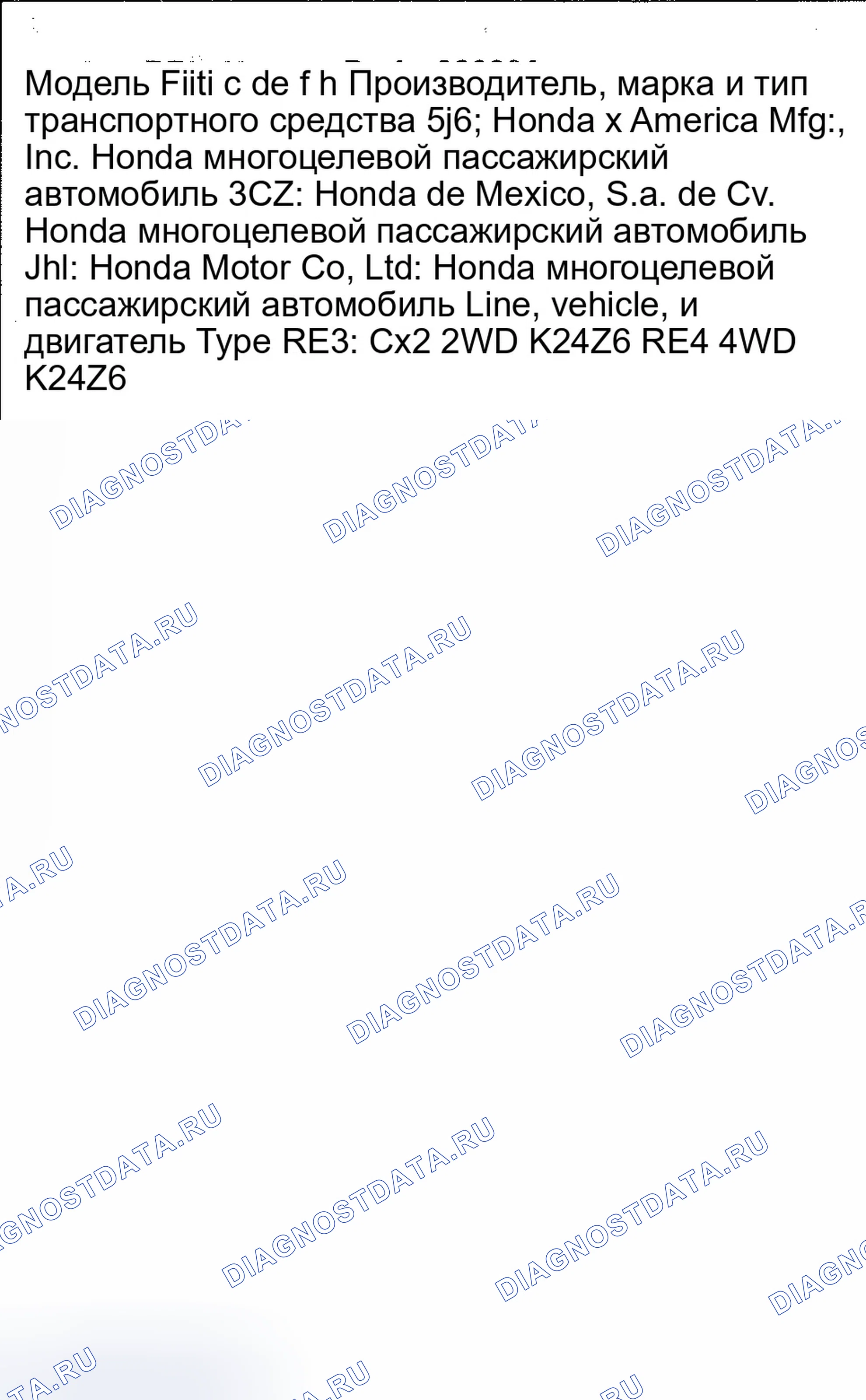 Рис. 21: Идентификационный номер транспортного средства. Honda CR-V III рестайлинг