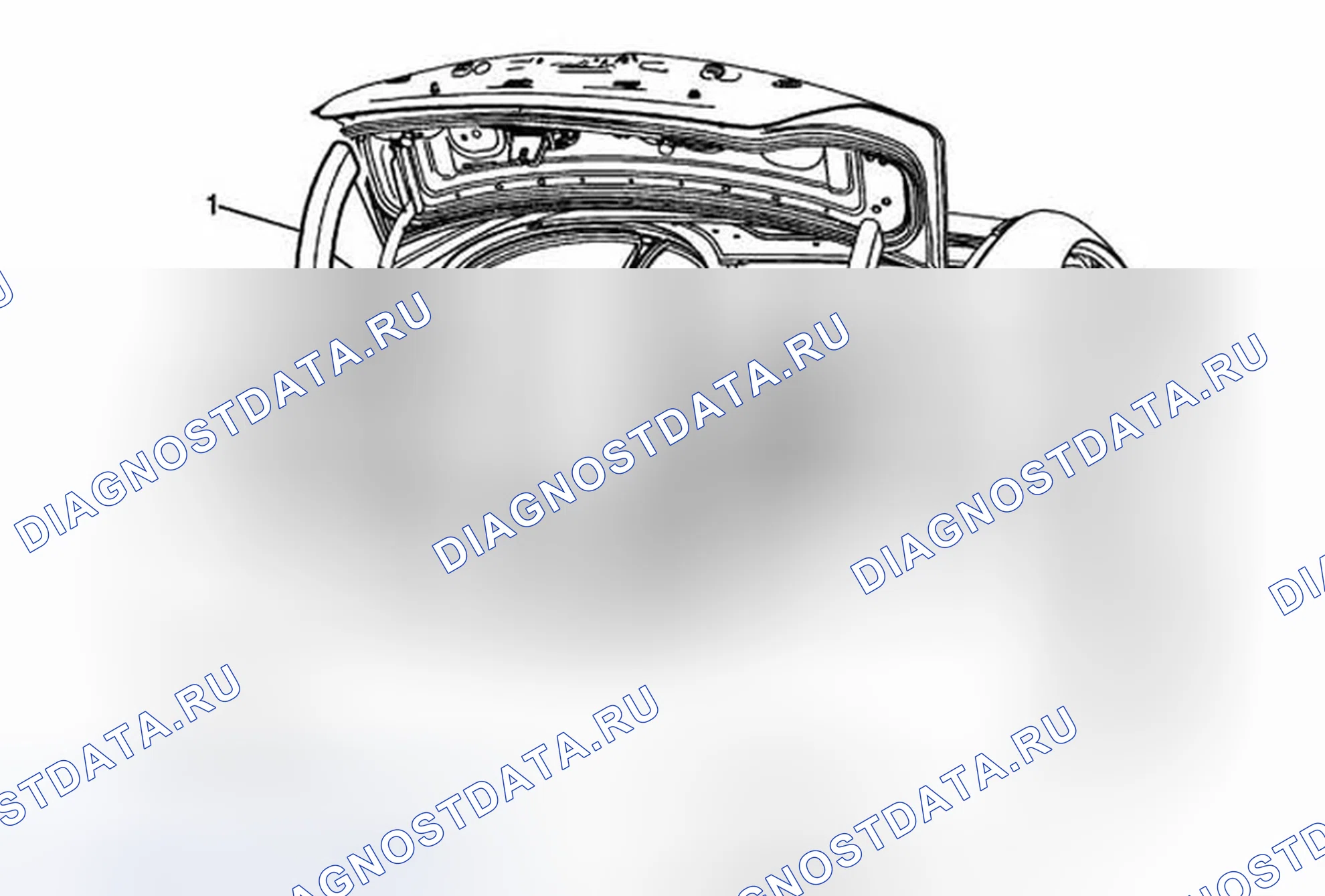 Рис. 31: Замена крышки люка заднего отсека. Buick LaCrosse II