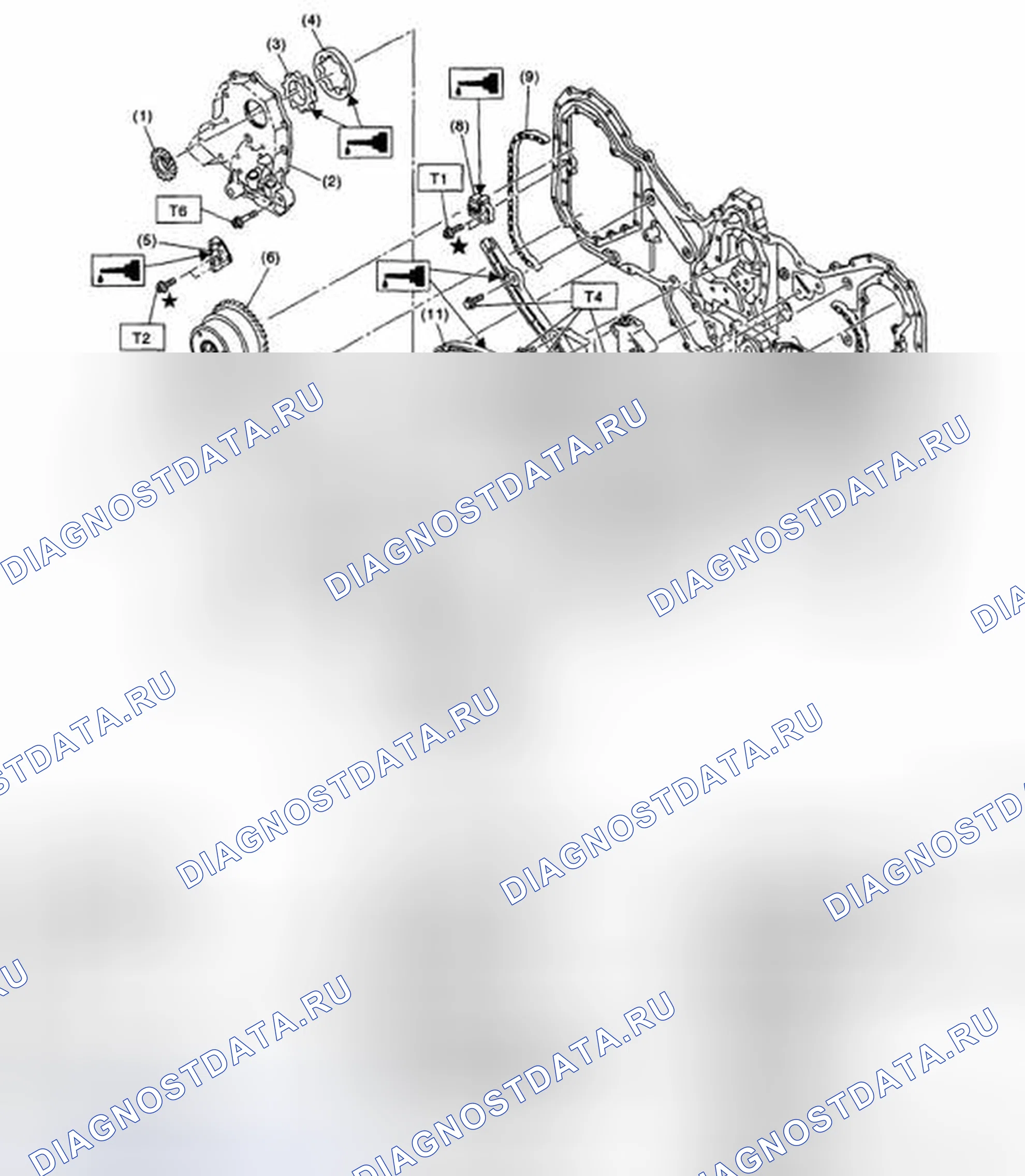 Рис. 489: ЦЕПЬ ГРМ. Subaru Outback BP рестайлинг
