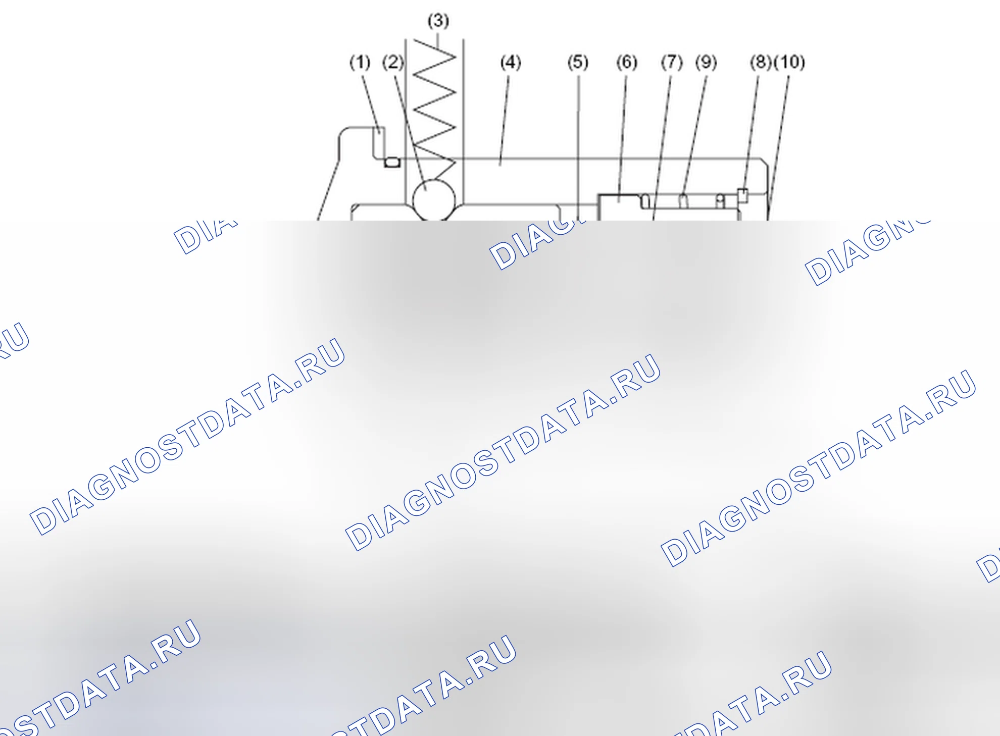 Рис. 233: Идентификация компонентов механизма обратной проверки. Subaru Outback BR