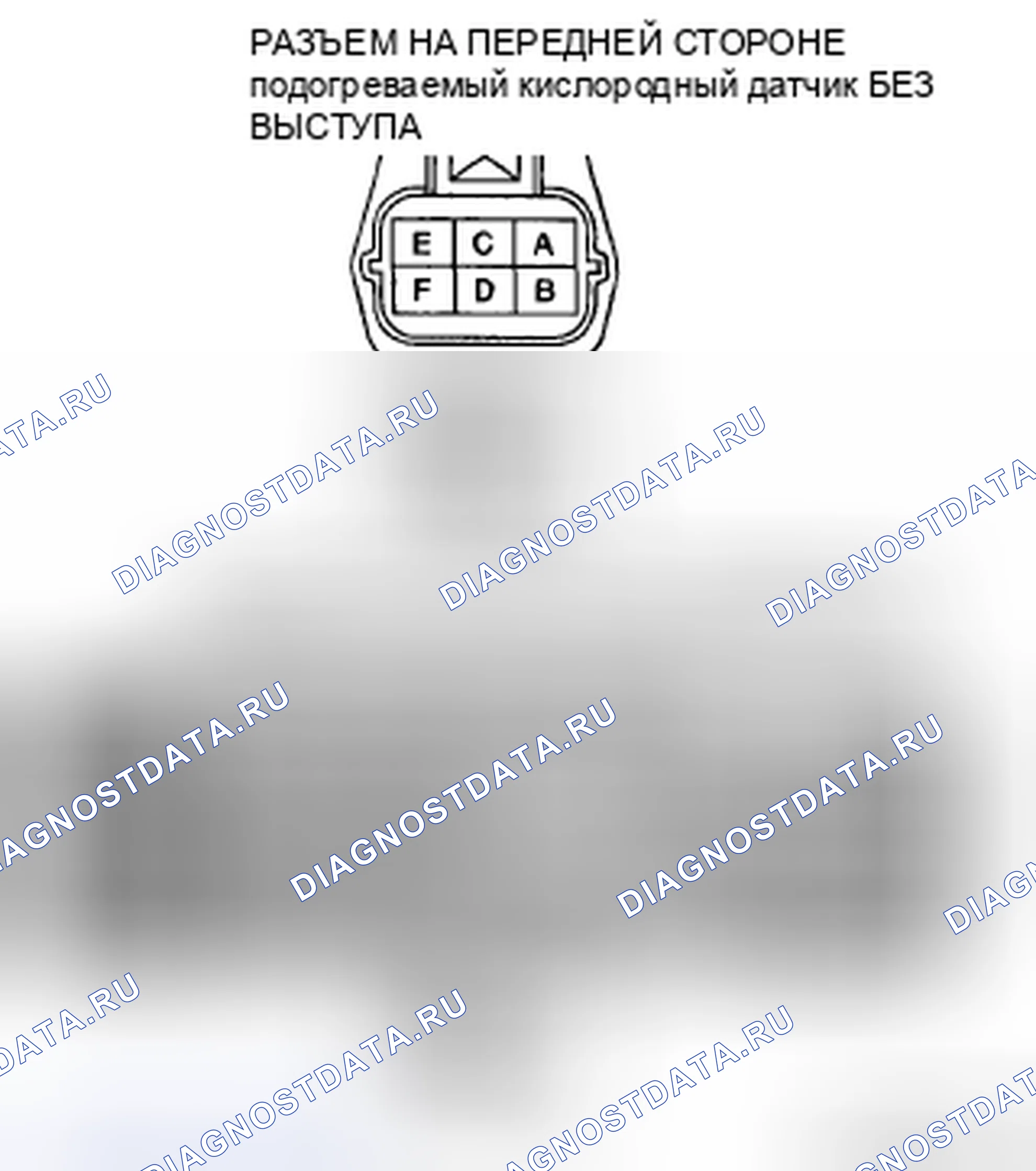 Рис. 51: Проверка размыкания / короткого замыкания цепи подогреваемый кислородный датчик на передней панели (датчик). Mazda 5 I рестайлинг