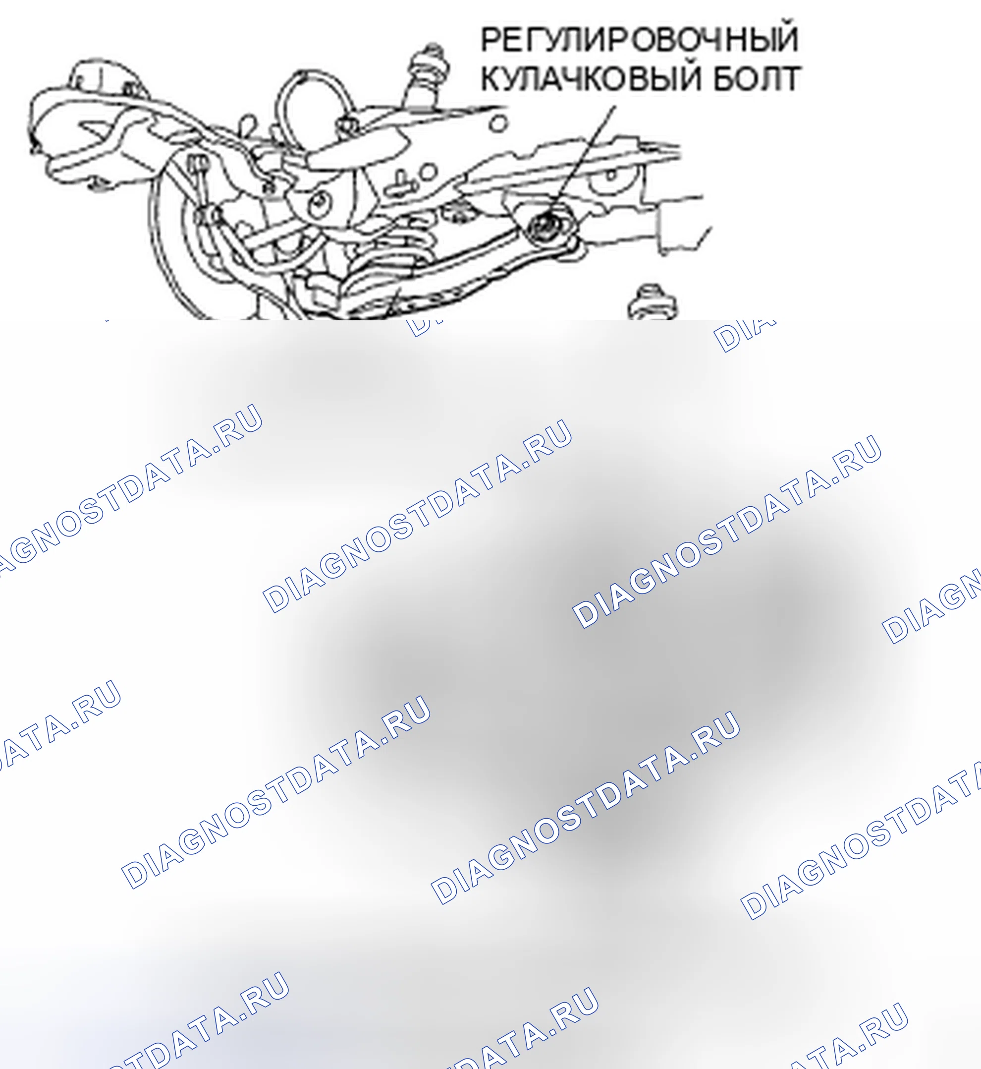 Рис. 5: Регулировка развала / полного схождения. Mazda CX-9 I