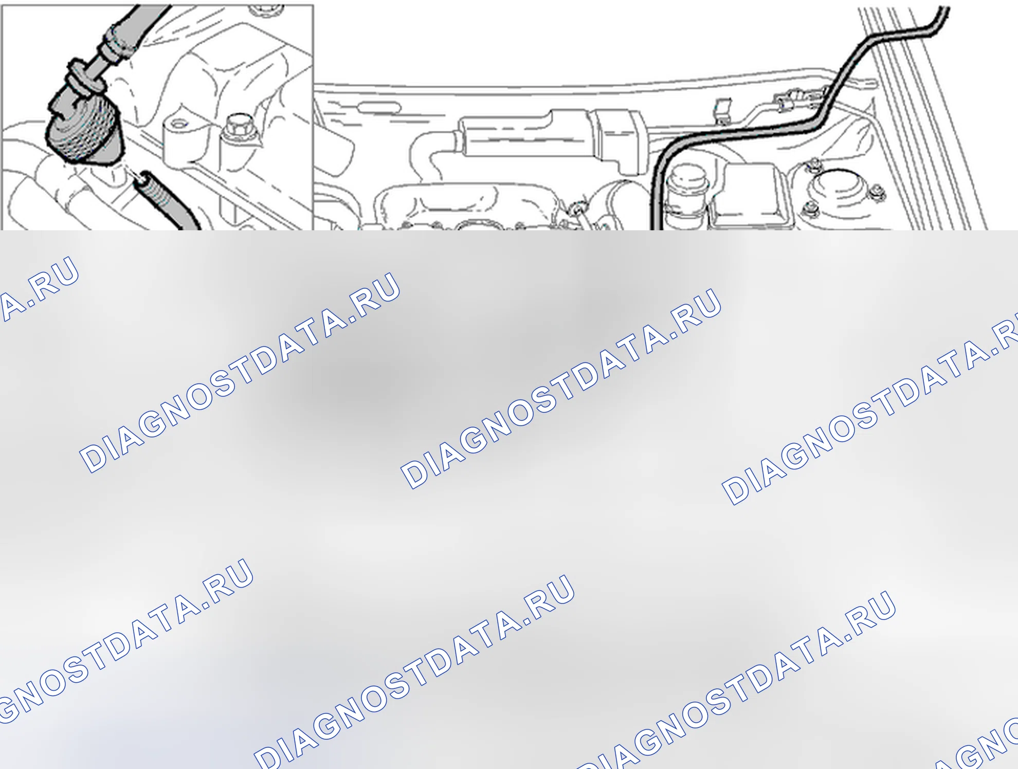 Рис. 44: Прокладка напорного шланга. Volvo S40 I рестайлинг