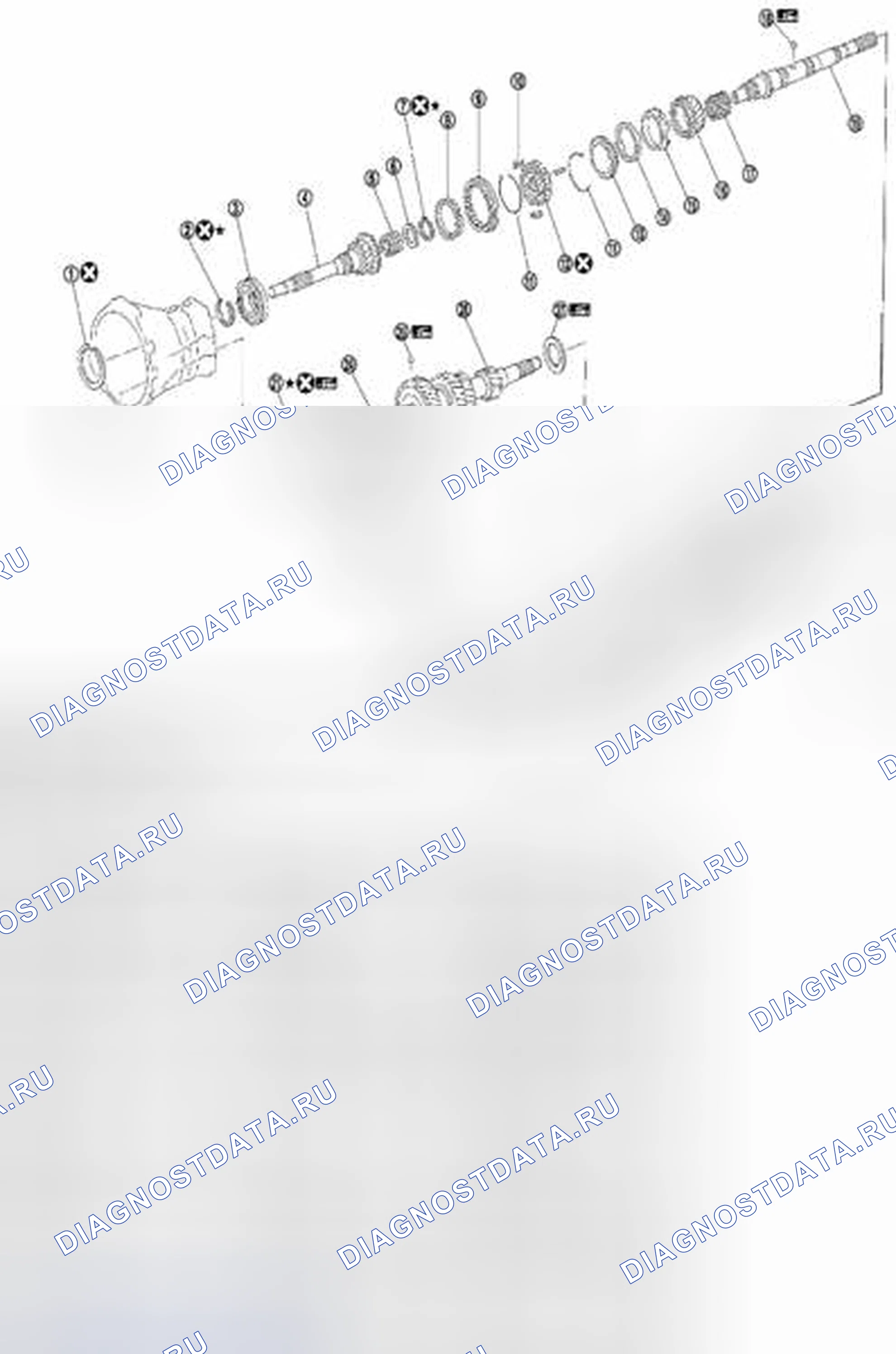 Рис. 219: КОМПОНЕНТЫ ЗУБЧАТОЙ ПЕРЕДАЧИ. Suzuki Equator I