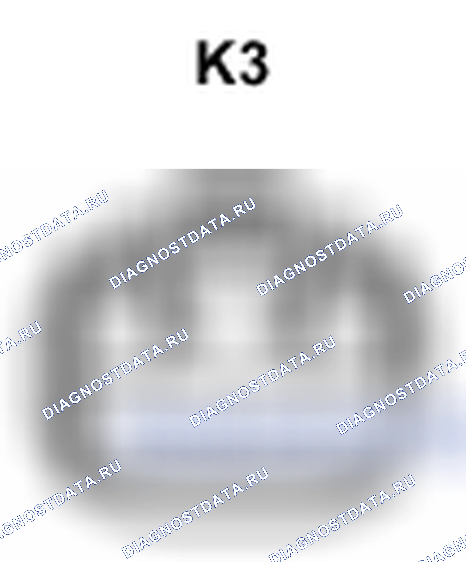 Рис. 526: Вид с торца разъема двигателя регулятора стеклоподъемника (задняя левая часть) (K3). Toyota Camry XV40