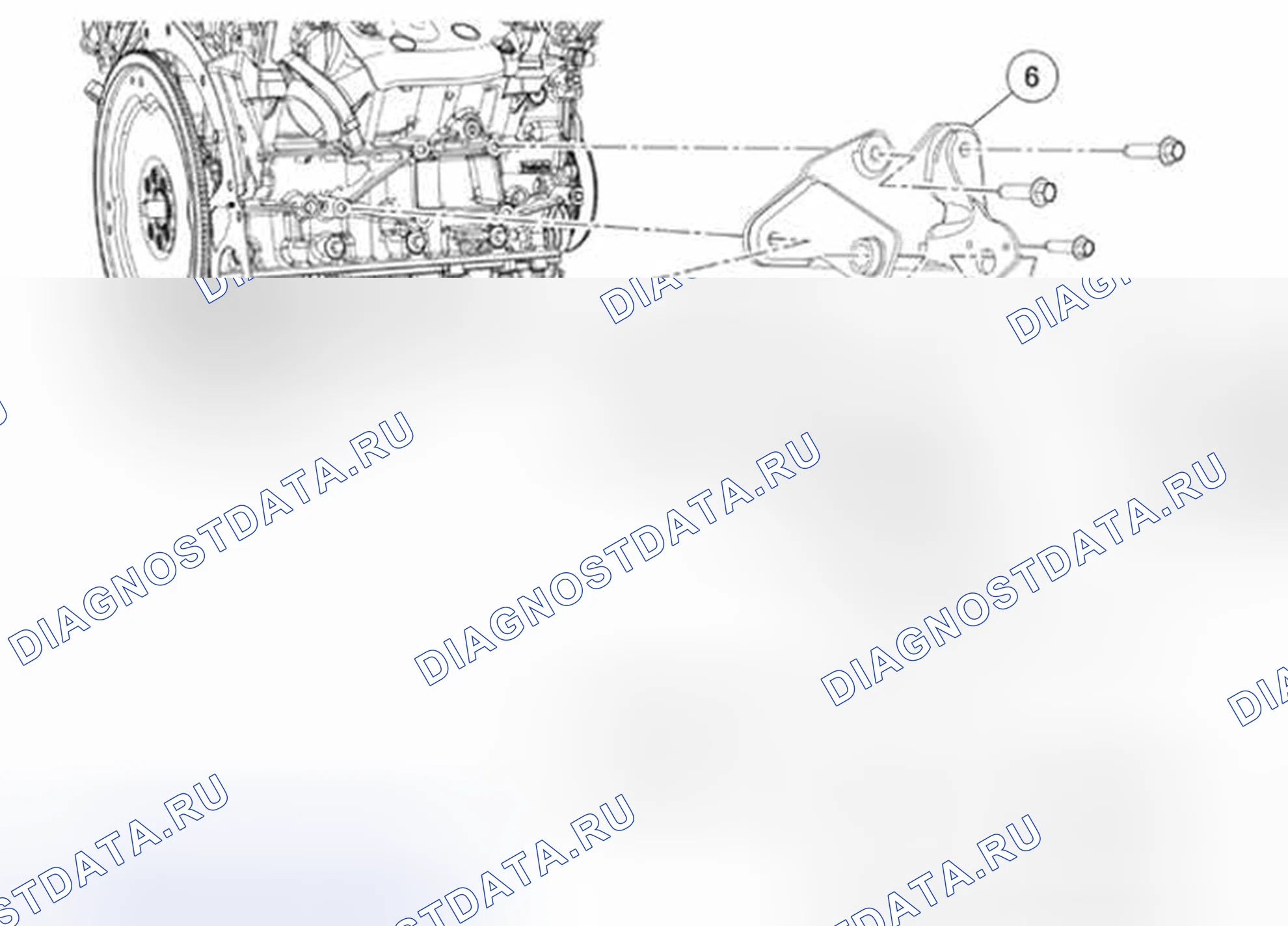 Рис. 867: Опорный изолятор двигателя - правый. Ford Pickup F250 Super Duty II