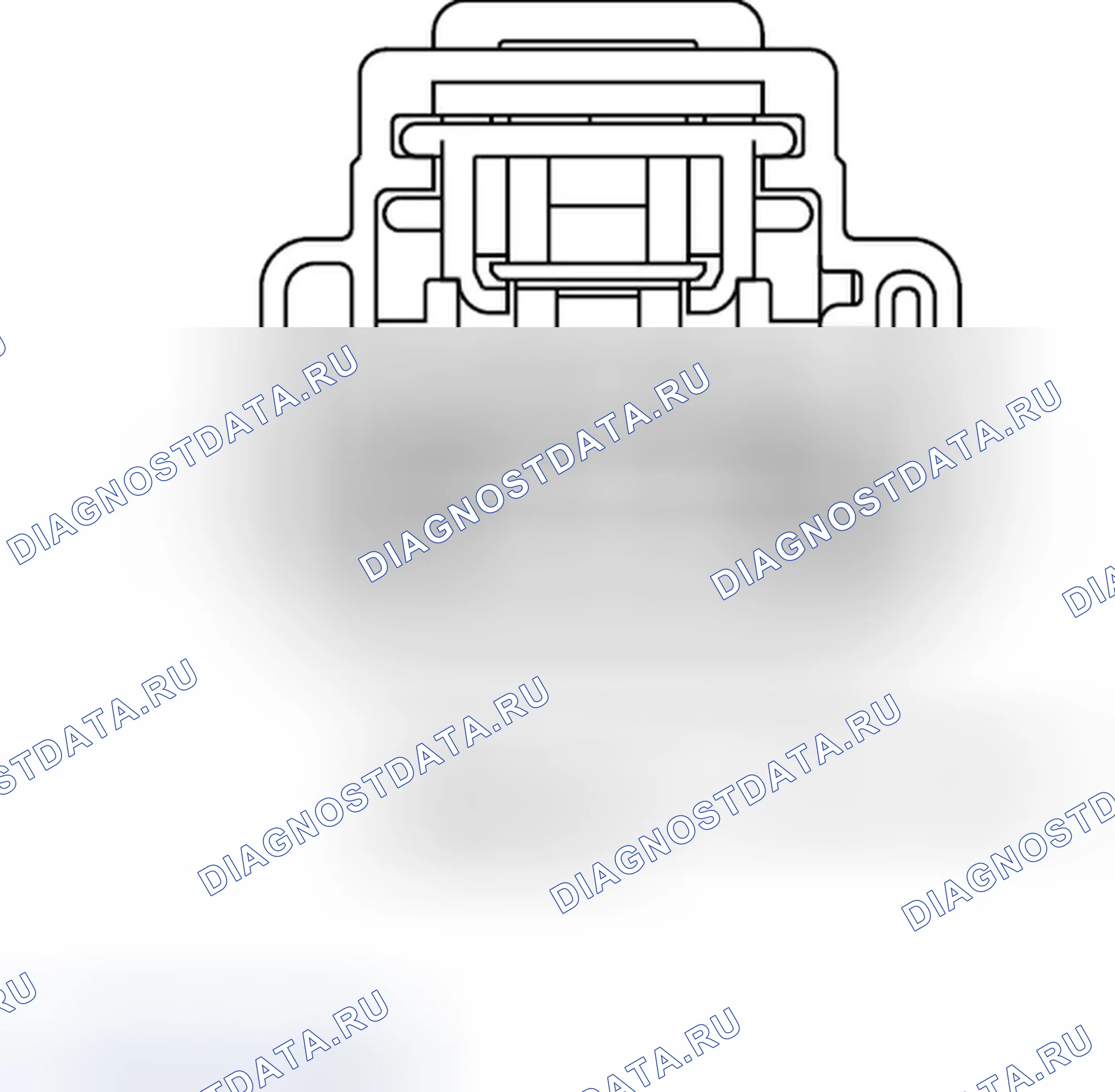 Рис. 227: Вид с торца разъема левой лампы-фары (кроме экспорта). Jeep Compass I