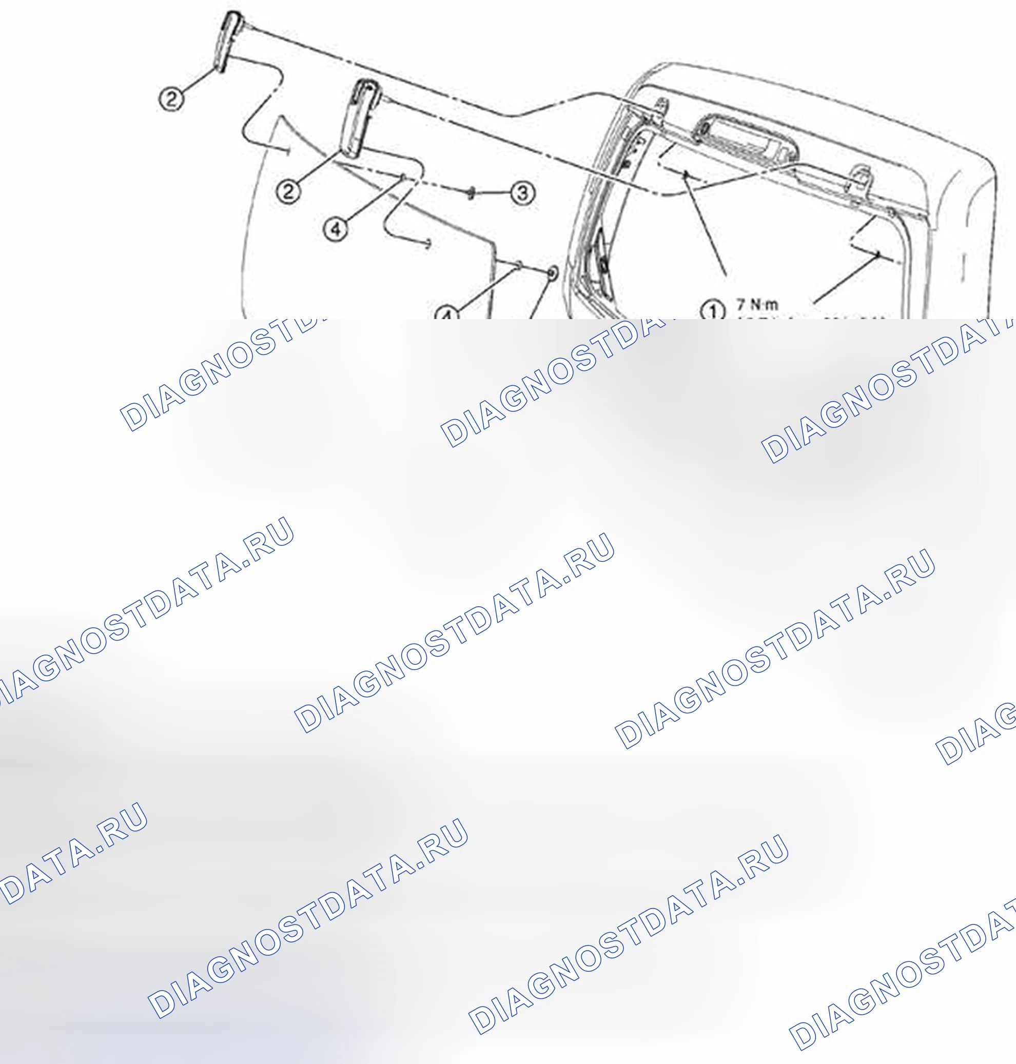Рис. 93: ДЕМОНТАЖ / МОНТАЖ СТЕКЛА дверь багажника. Mazda Tribute II