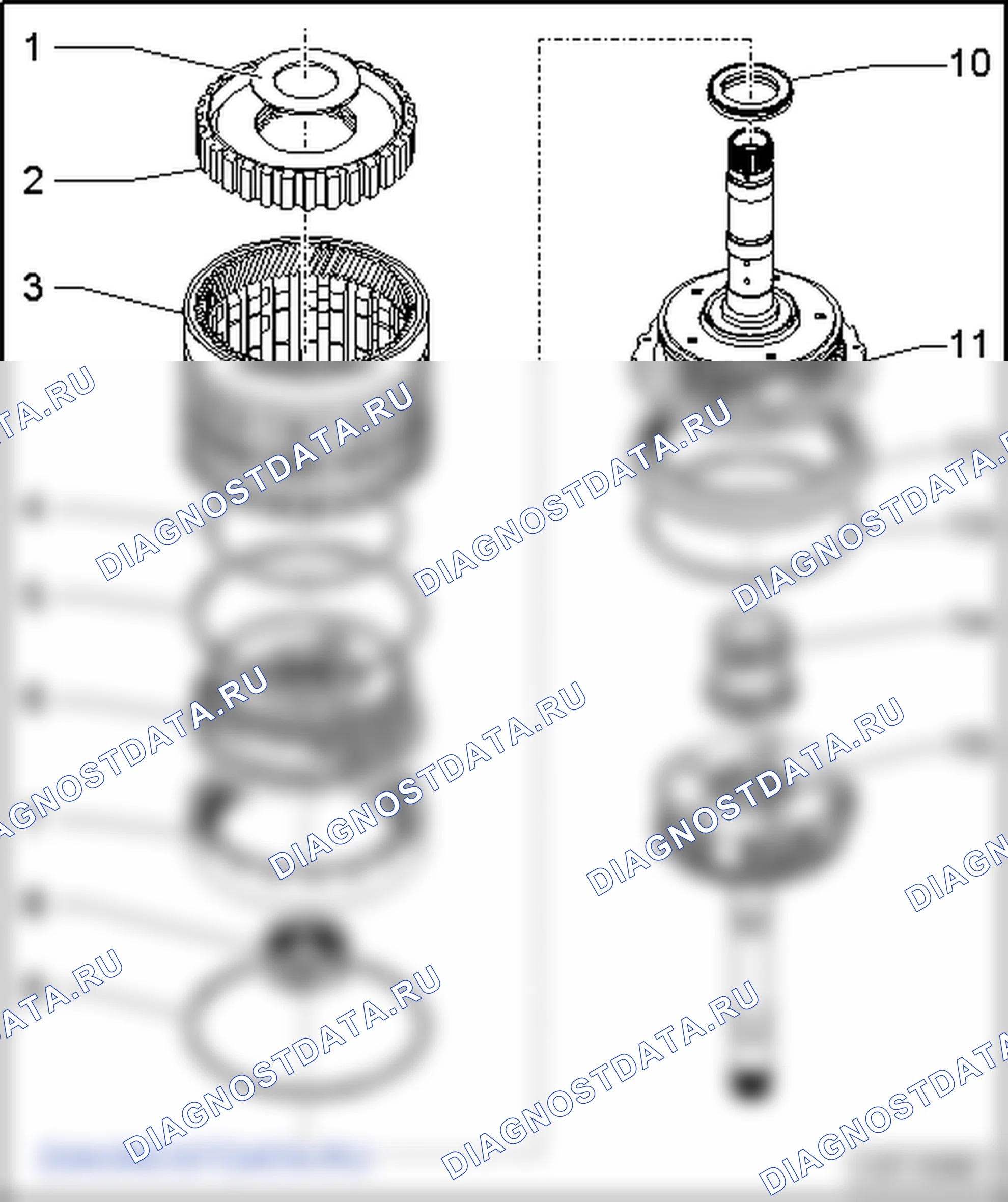Проверка наружных зубьев ступицы дисков «„E“» на наличие прорезей от дисков с накладками. Volkswagen Phaeton I