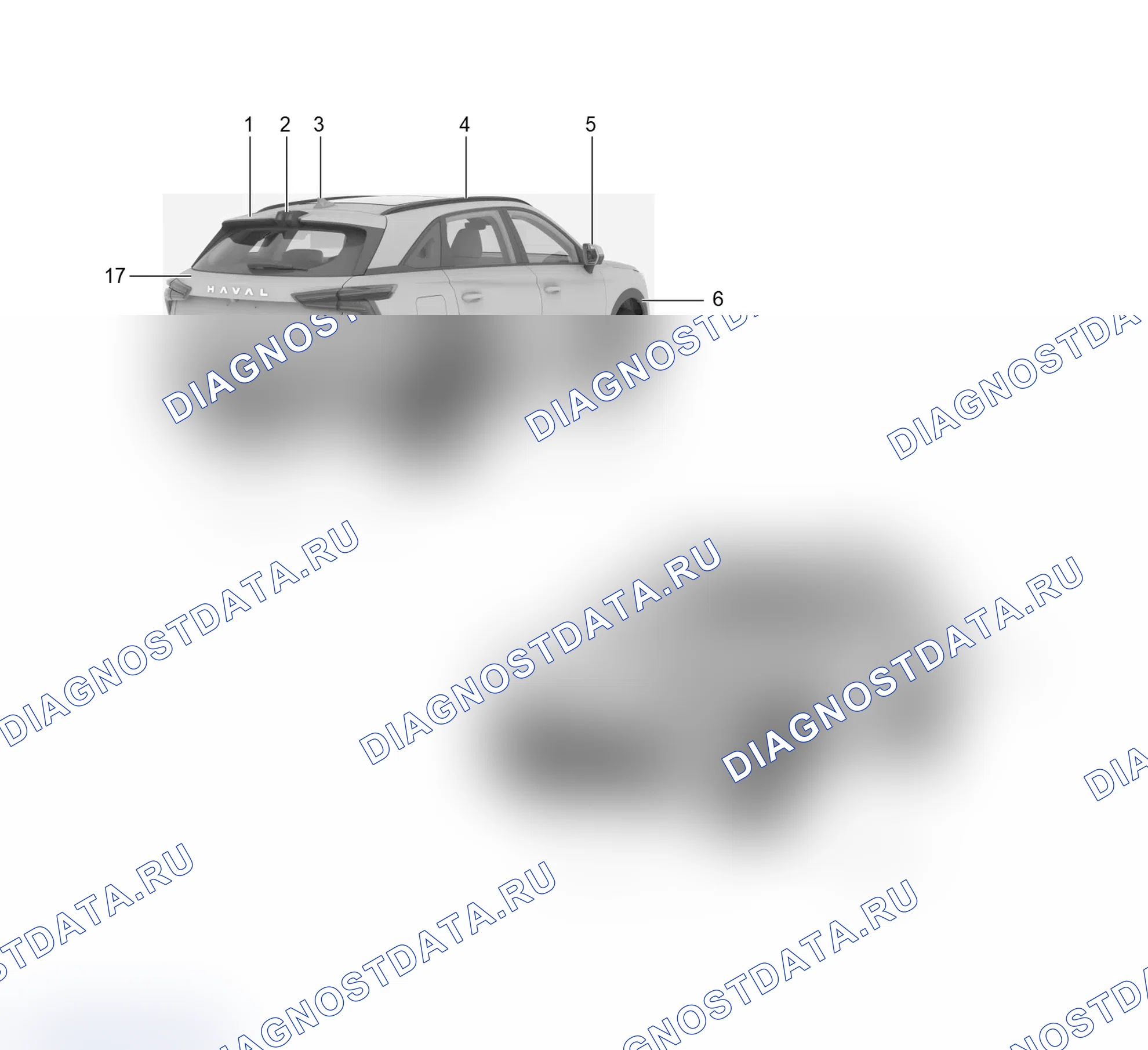 Схема расположения пластмассовых деталей — Haval Xiaolong. Haval Xiaolong I