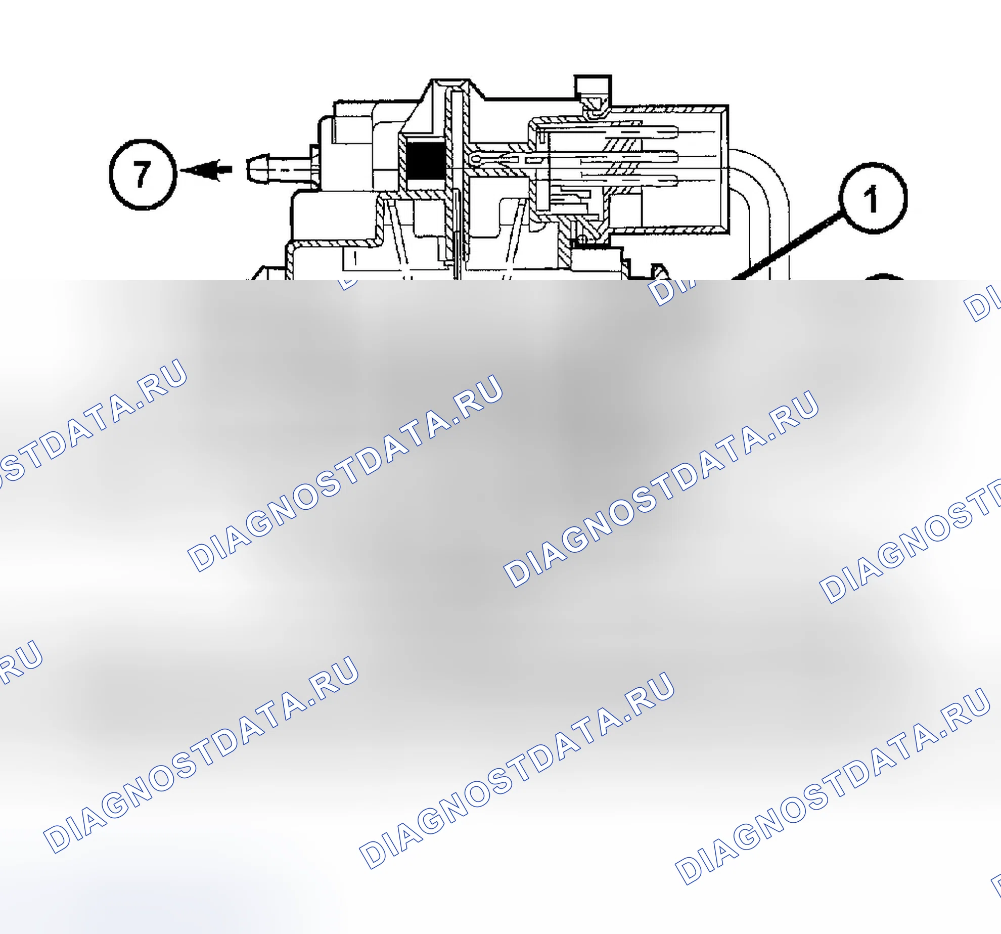 Рис. 35: Движение диафрагмы вниз. Chrysler Town & Country IV