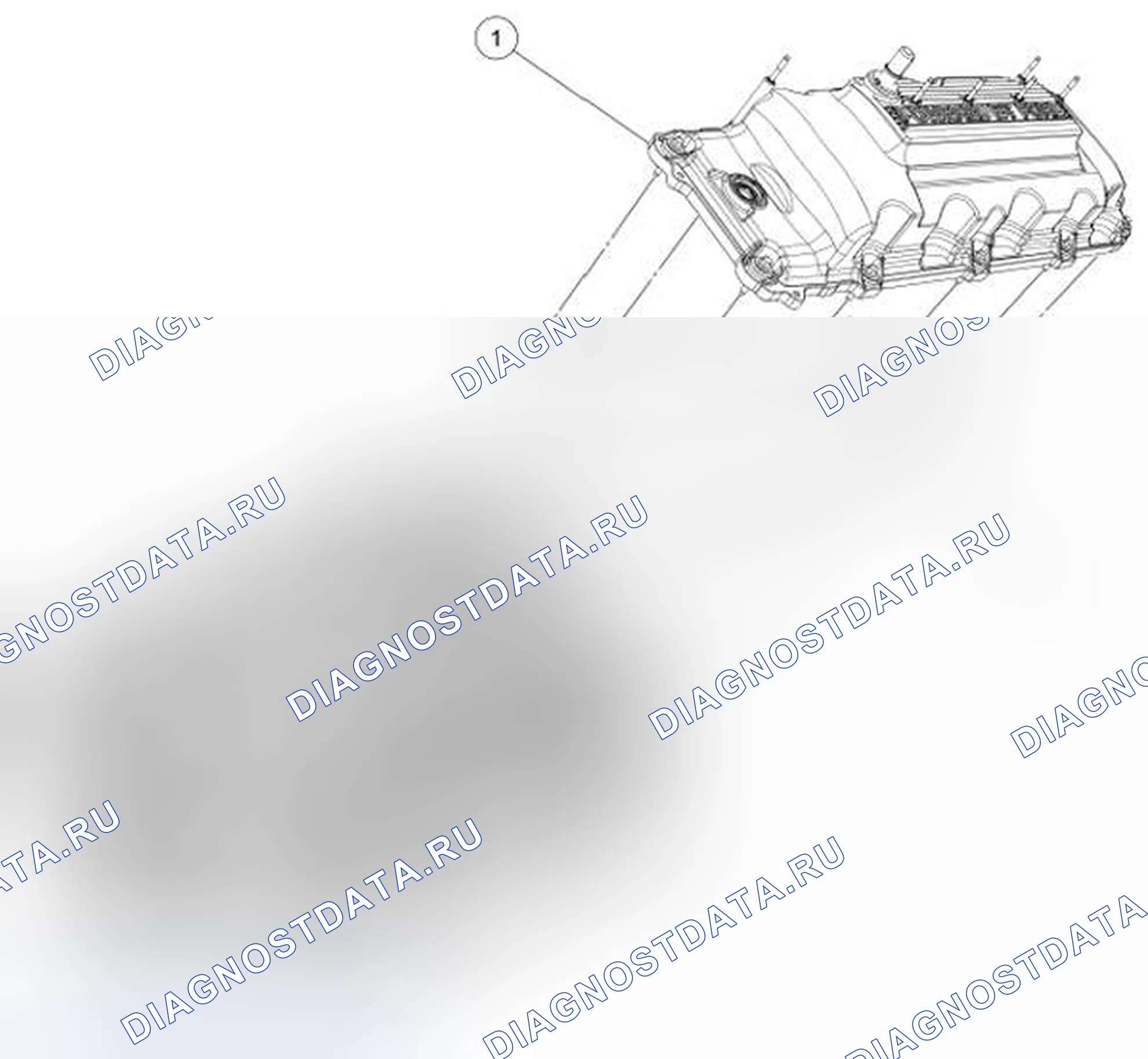 Рис. 1515: Крышка и прокладка левого клапана. Ford Pickup F250 Super Duty II