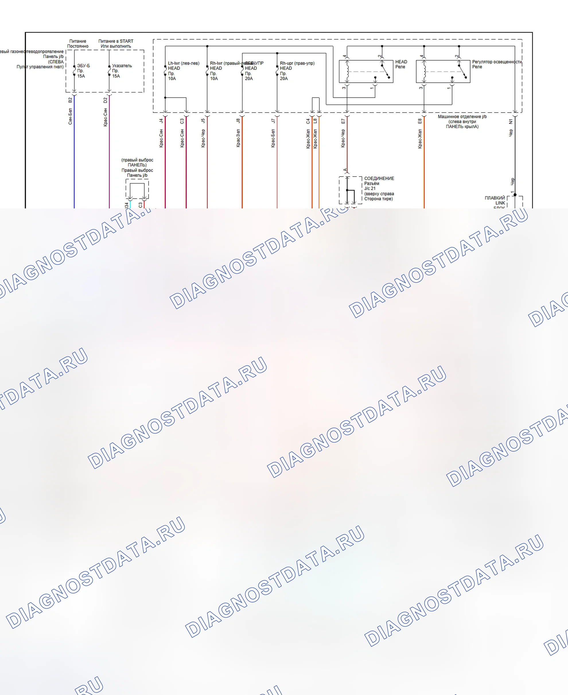 Рис. 8: Схема подключения системы фар (LX470-2 из 2). Haval H9 I