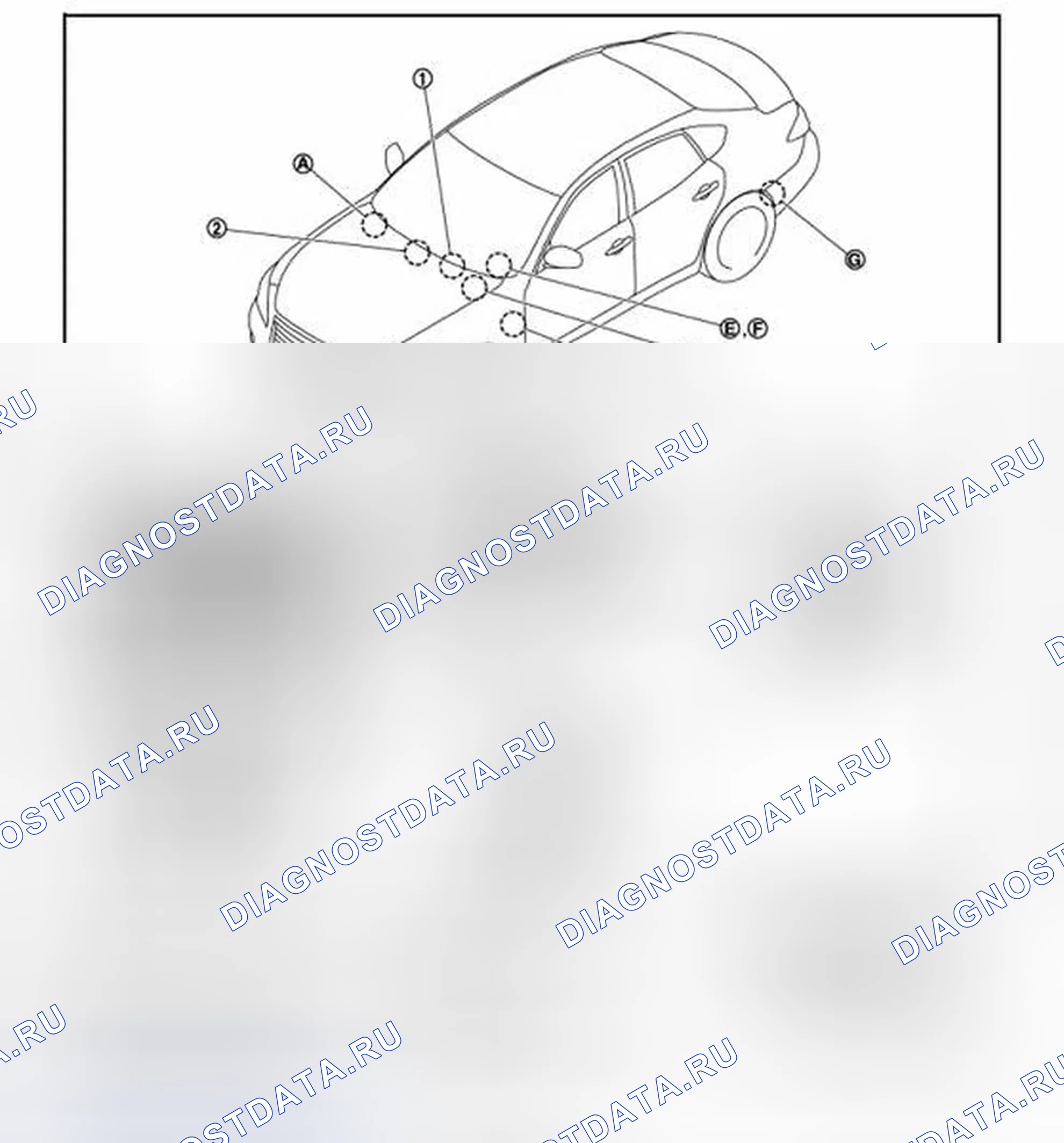 Рис. 36: Расположение компонентов. Infiniti M56 IV