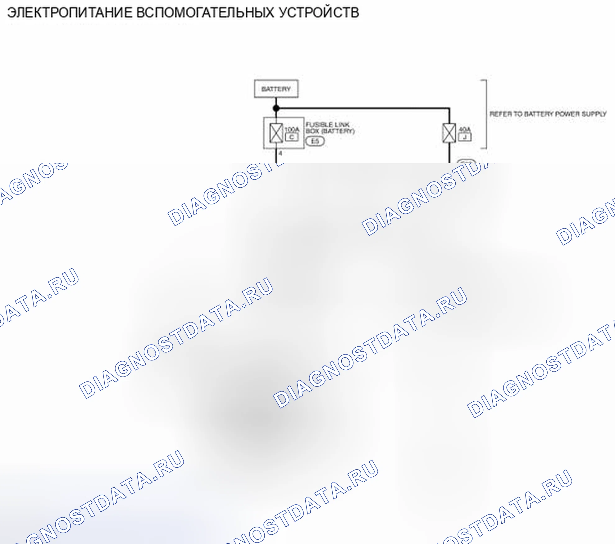Рис. 8: электросхема - вспомогательный источник питания. Nissan Altima L32