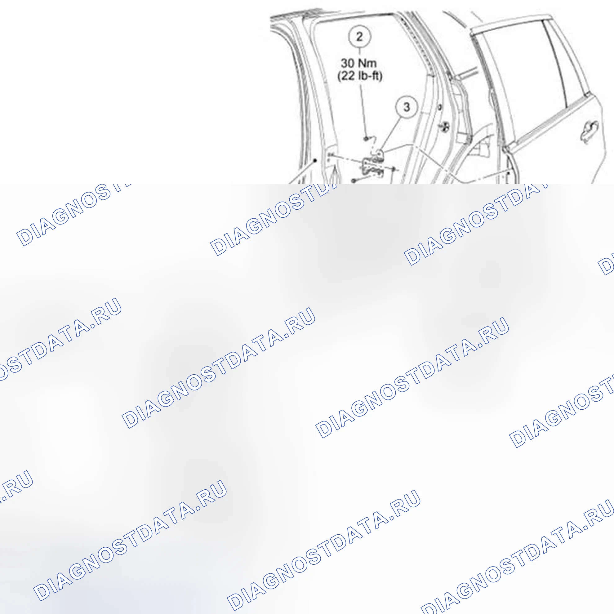Рис. 86: Задняя дверь. Ford Edge I рестайлинг