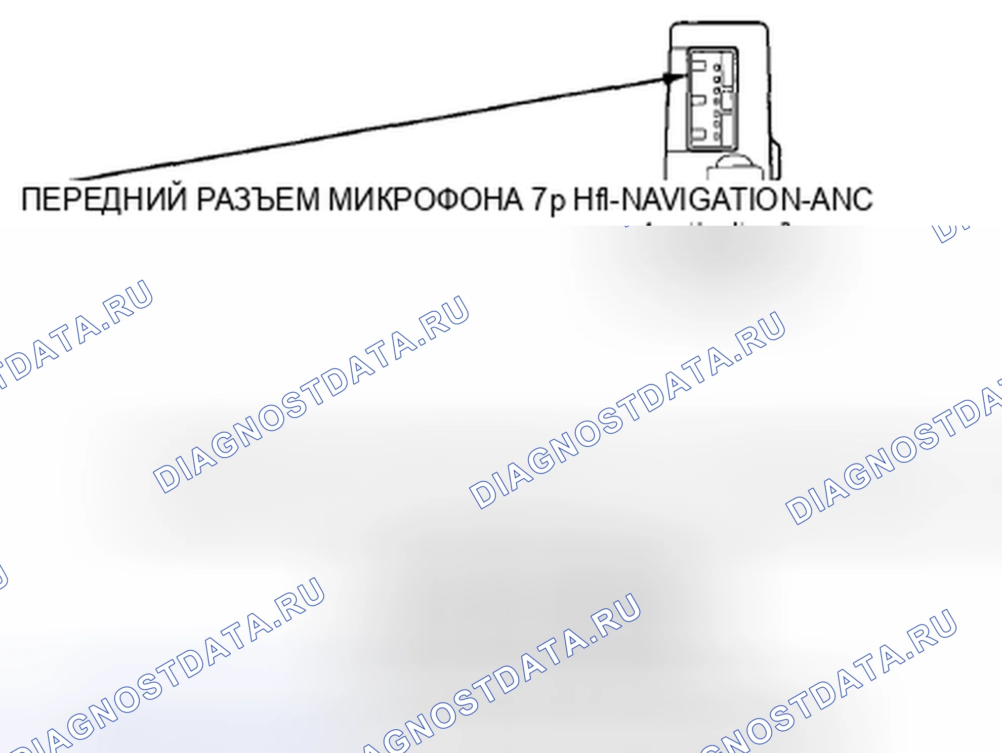 Рис. 265: Передний разъем 7p микрофона Hfl-Navigation-ANC. Honda Accord VIII