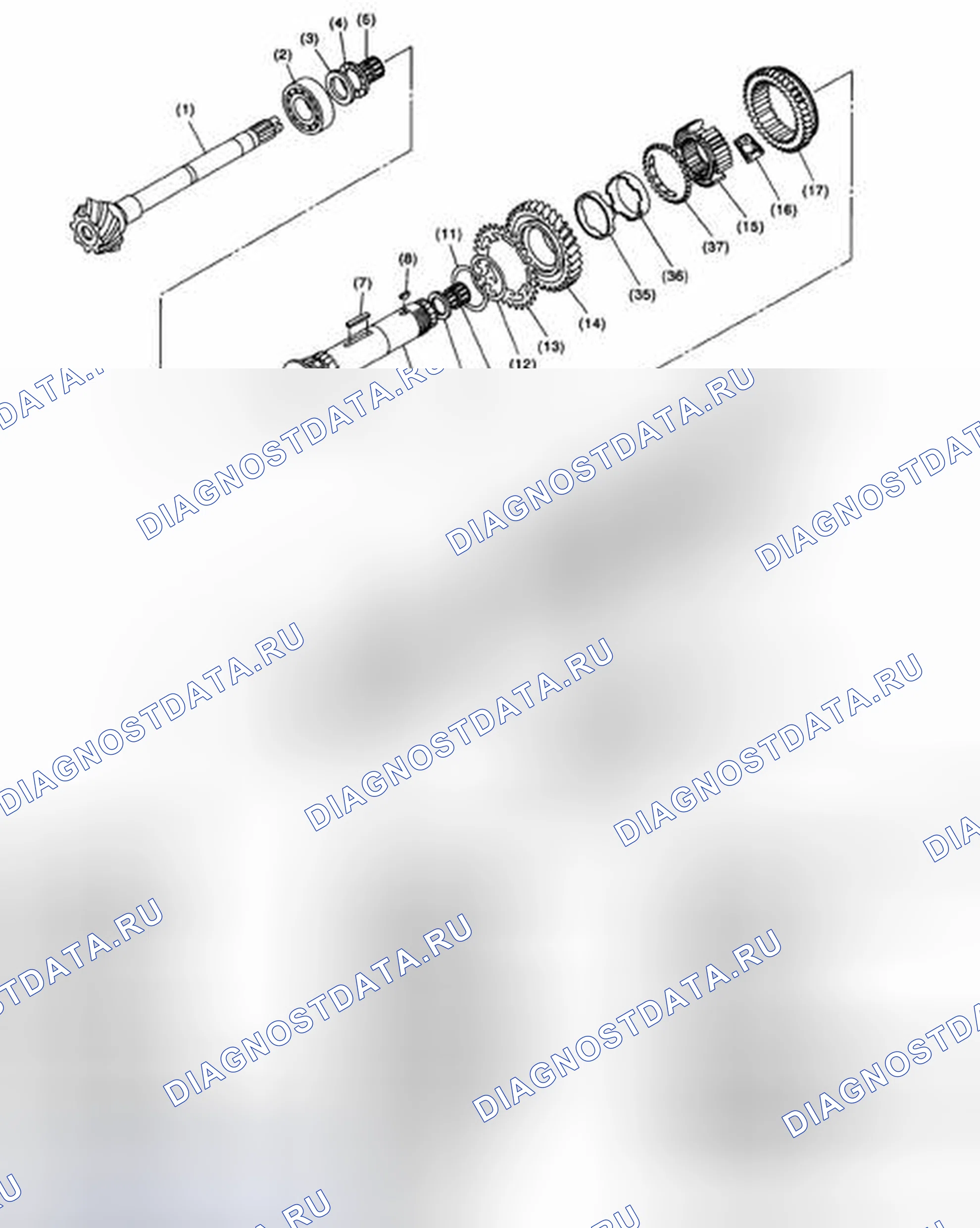 Рис. 127: УЗЕЛ ВЕДУЩЕЙ ШЕСТЕРНИ. Subaru Outback BP рестайлинг