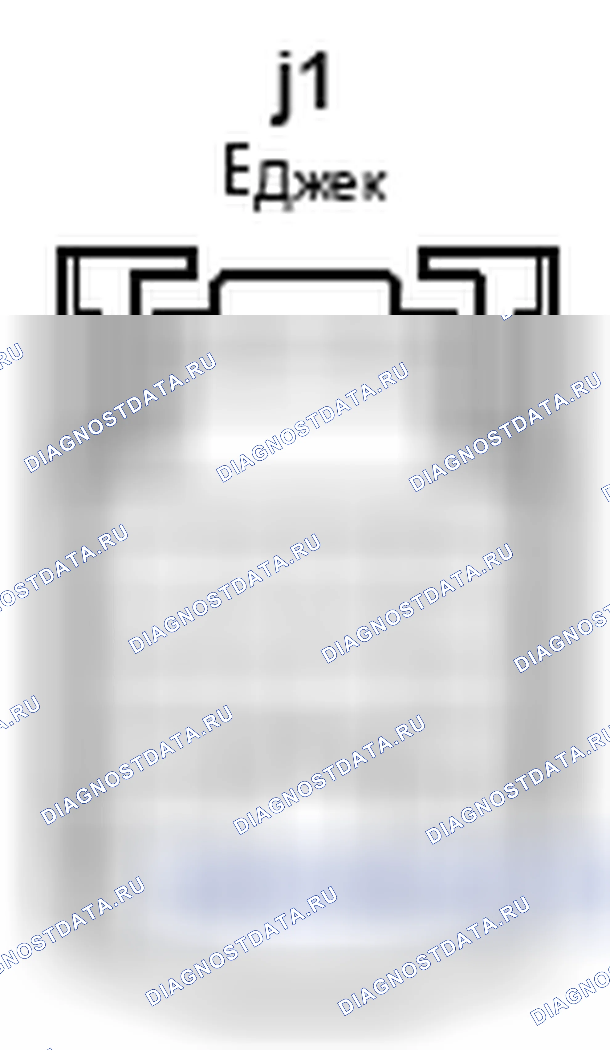 Рис. 1639: Вид с торца разъема блока ECU усилителя рулевого управления (j1). Toyota Camry XV50