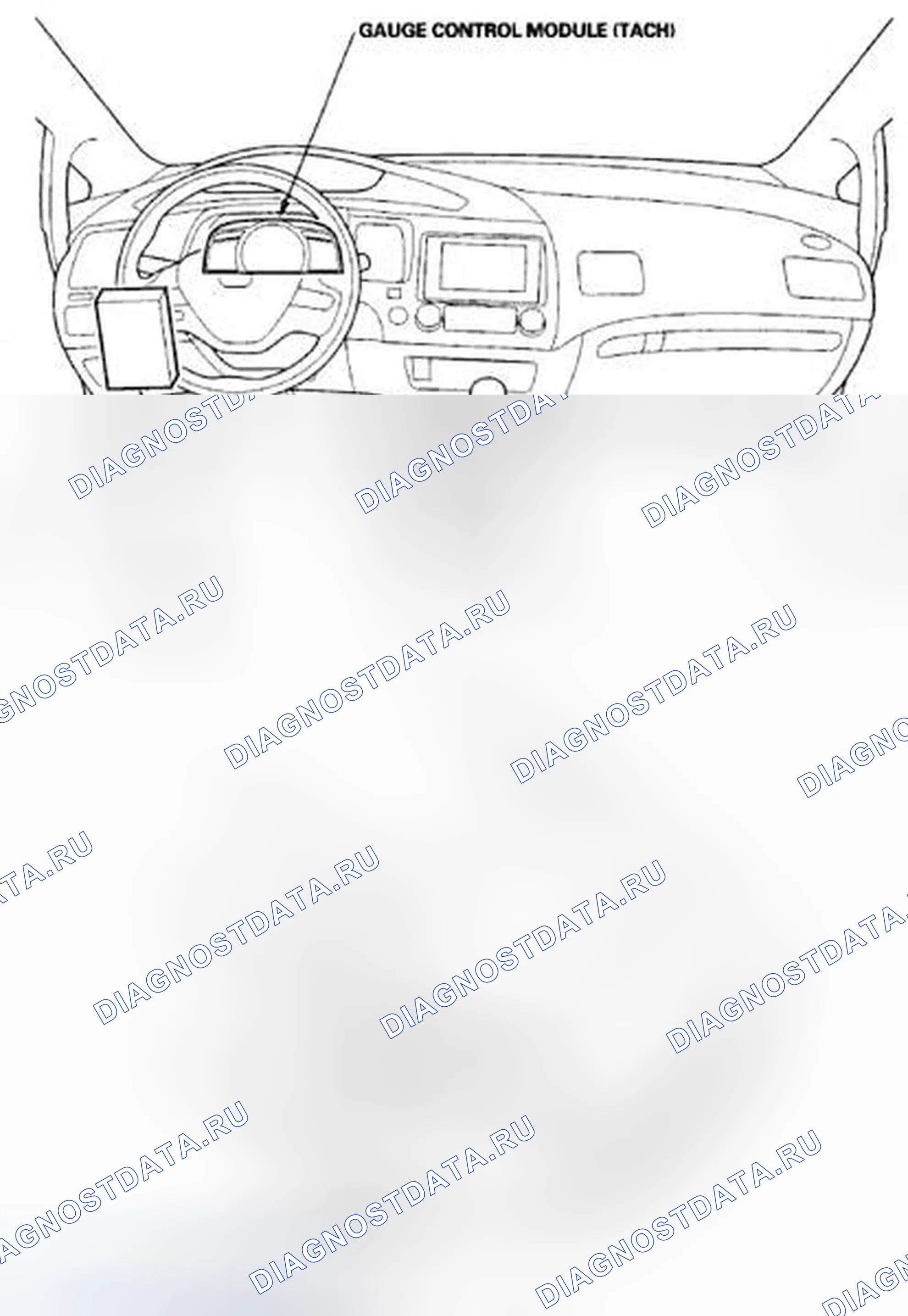 Рис. 126: Указатель расположения компонентов. Honda Civic VIII