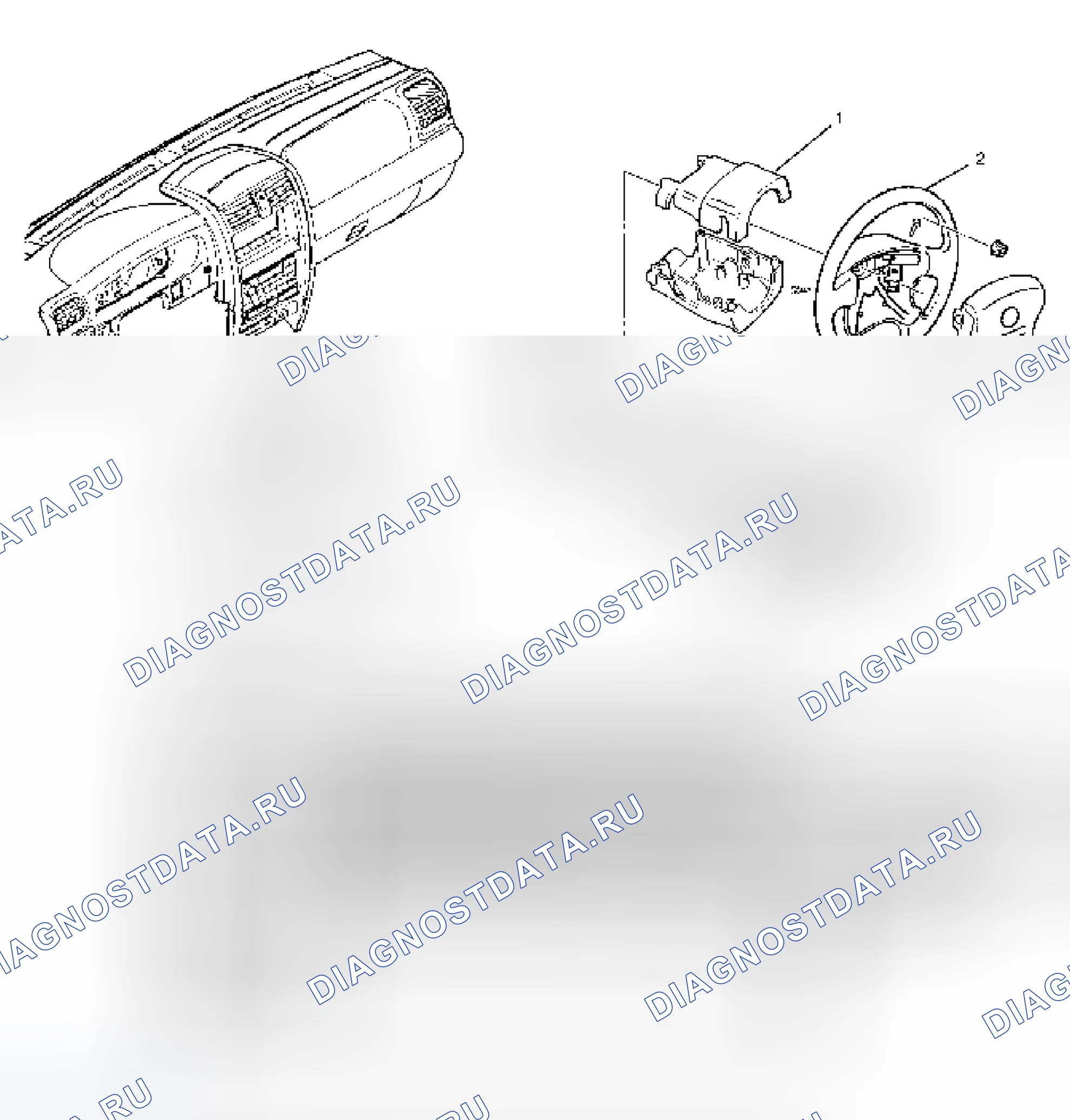 Рис. 45: Комбинированный выключатель и связанные с ним детали. Isuzu Axiom I