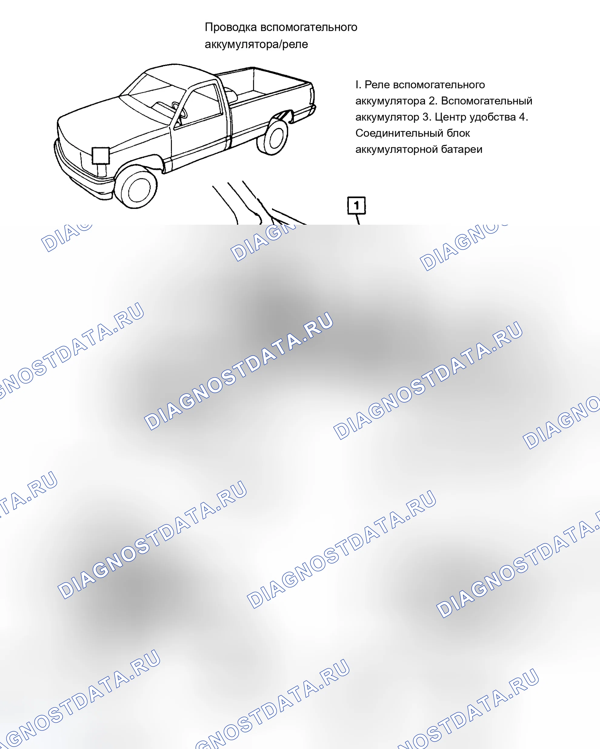 Рис. 4: ВСПОМОГАТЕЛЬНЫЙ АККУМУЛЯТОР. Chevrolet Pickup C2500 