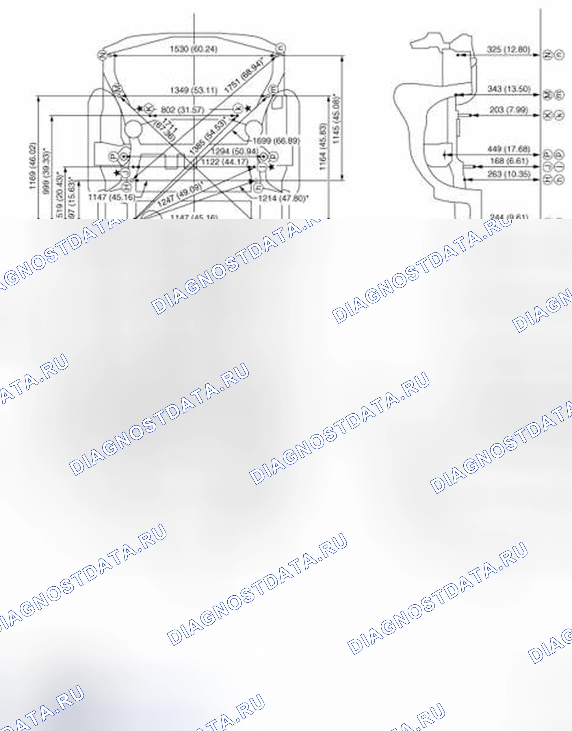 Рис. 273: ИЗМЕРЕНИЕ. Nissan Quest IV