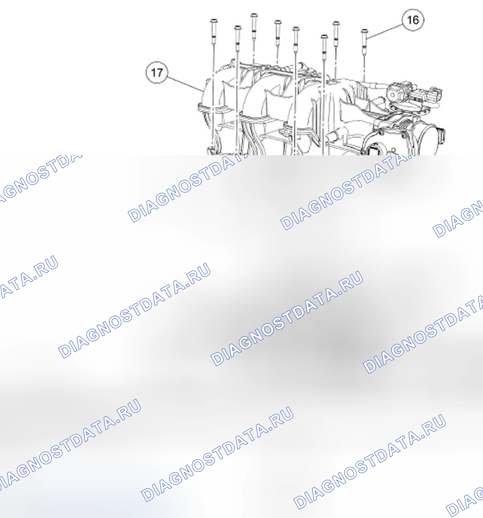 Рис. 21: Идентификация компонентов впускного коллектора (2 из 2). Ford Mustang V
