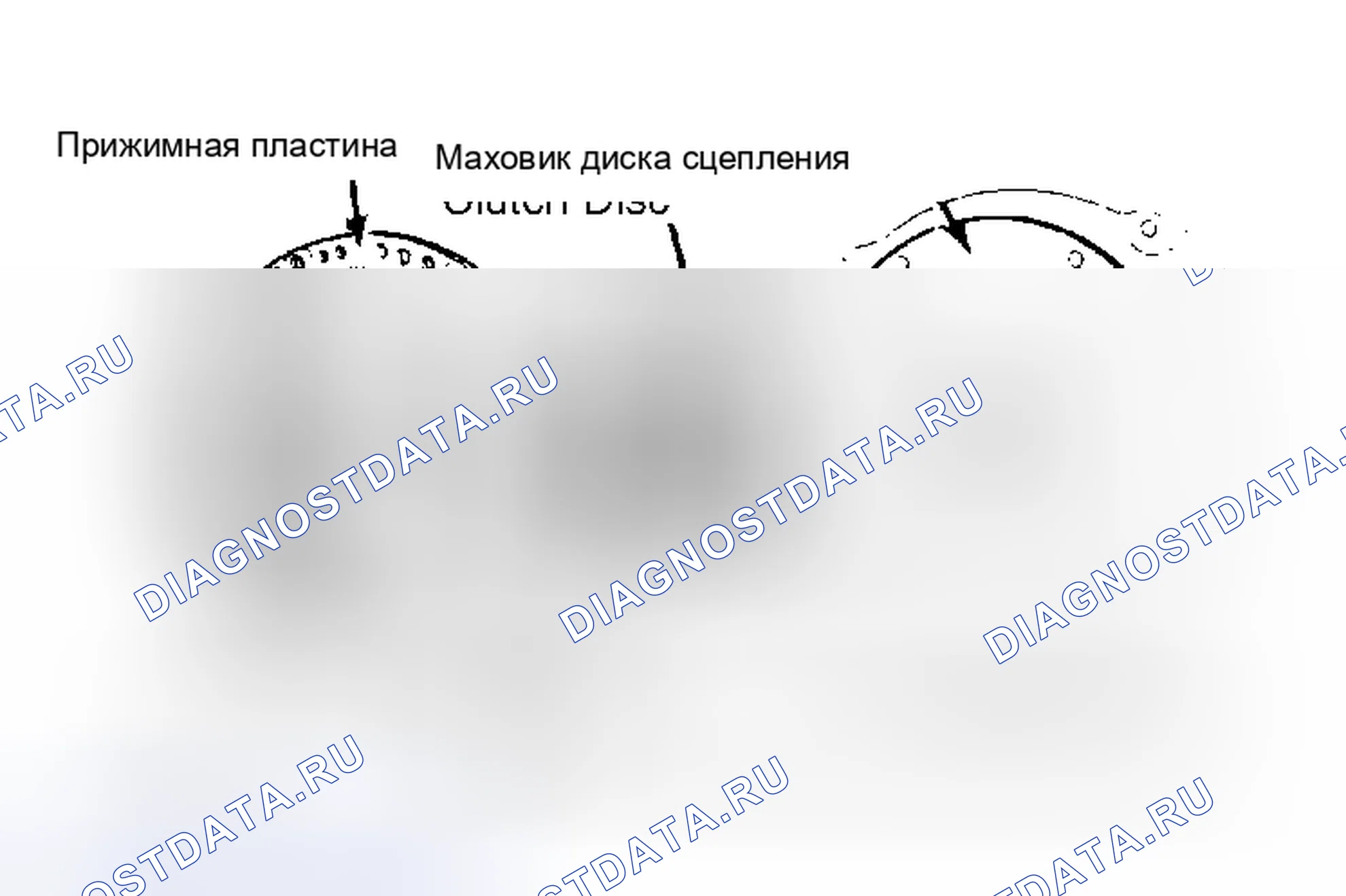 Рис. 1: Разнесенный вид муфты в сборе Убедиться, что на трущихся поверхностях нет масла и смазки.. Nissan Stanza I