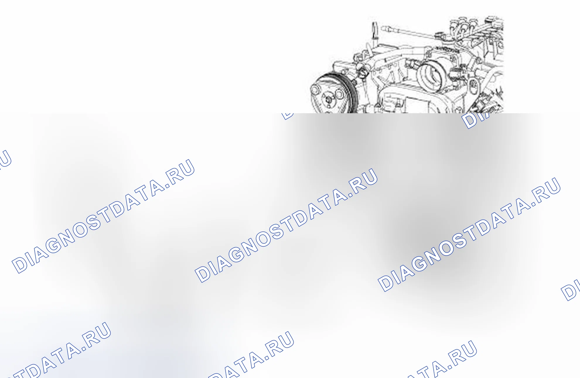 Рис. 9: Передний привод (FEAD) - разнесенный вид. Ford Ranger II