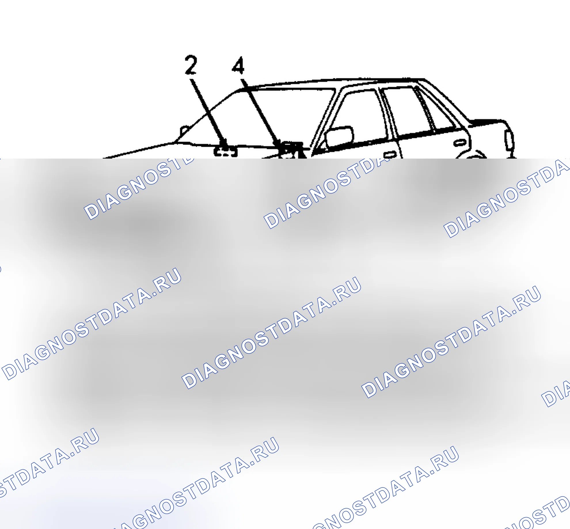 Рис. 7: РАСПОЛОЖЕНИЕ ИНФОРМАЦИОННЫХ МЕТОК. Nissan Stanza I