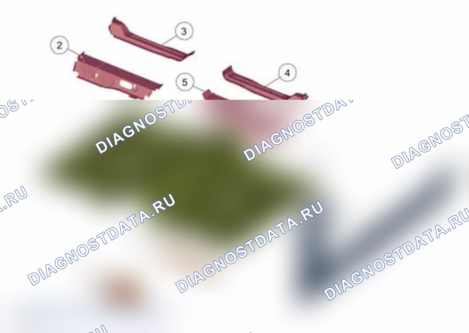 Рис. 137: Сборка переднего пола. Ford Focus III