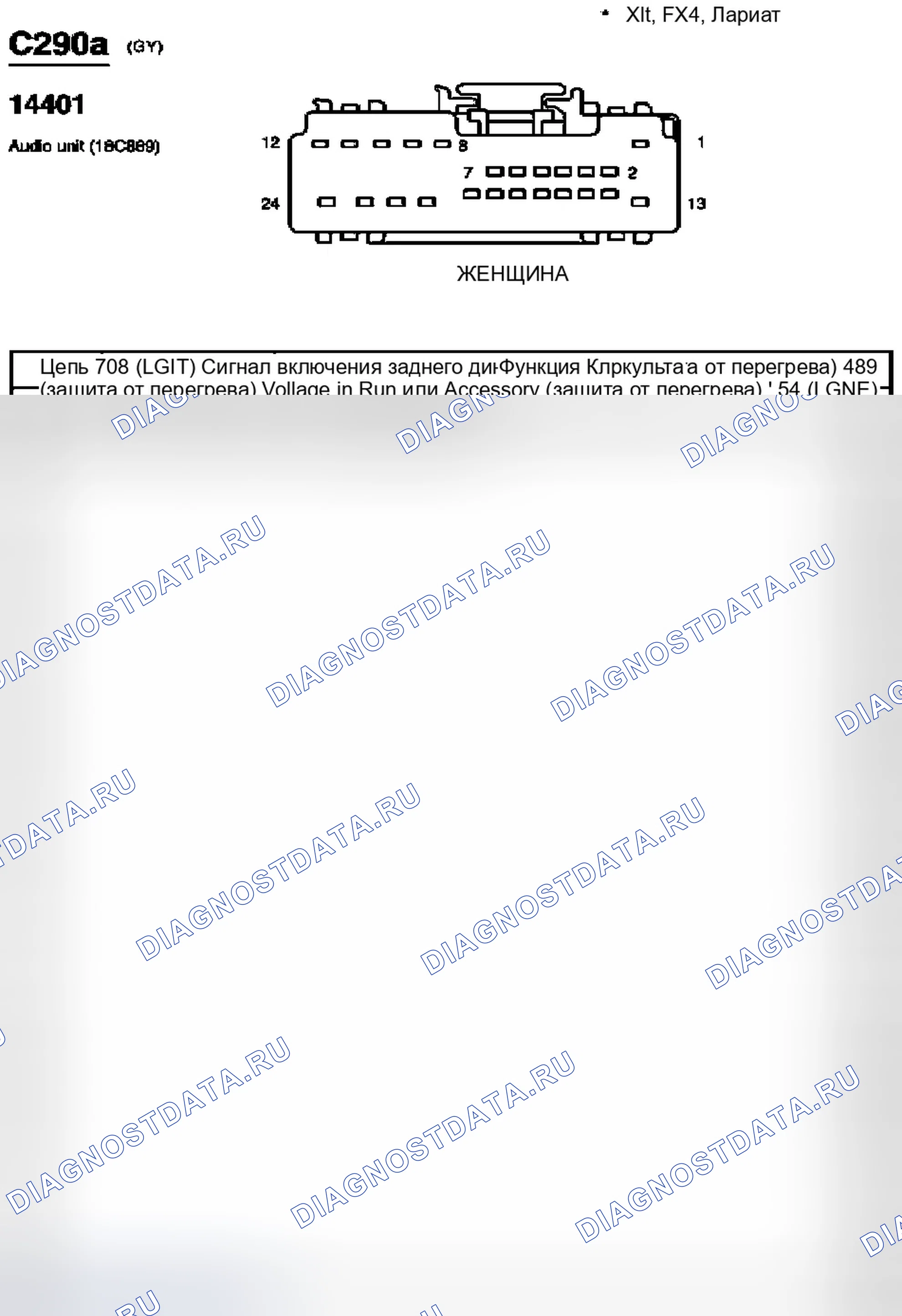 Рис. 552: Идентификация соединителей C290a и C290b. Ford Pickup F150 