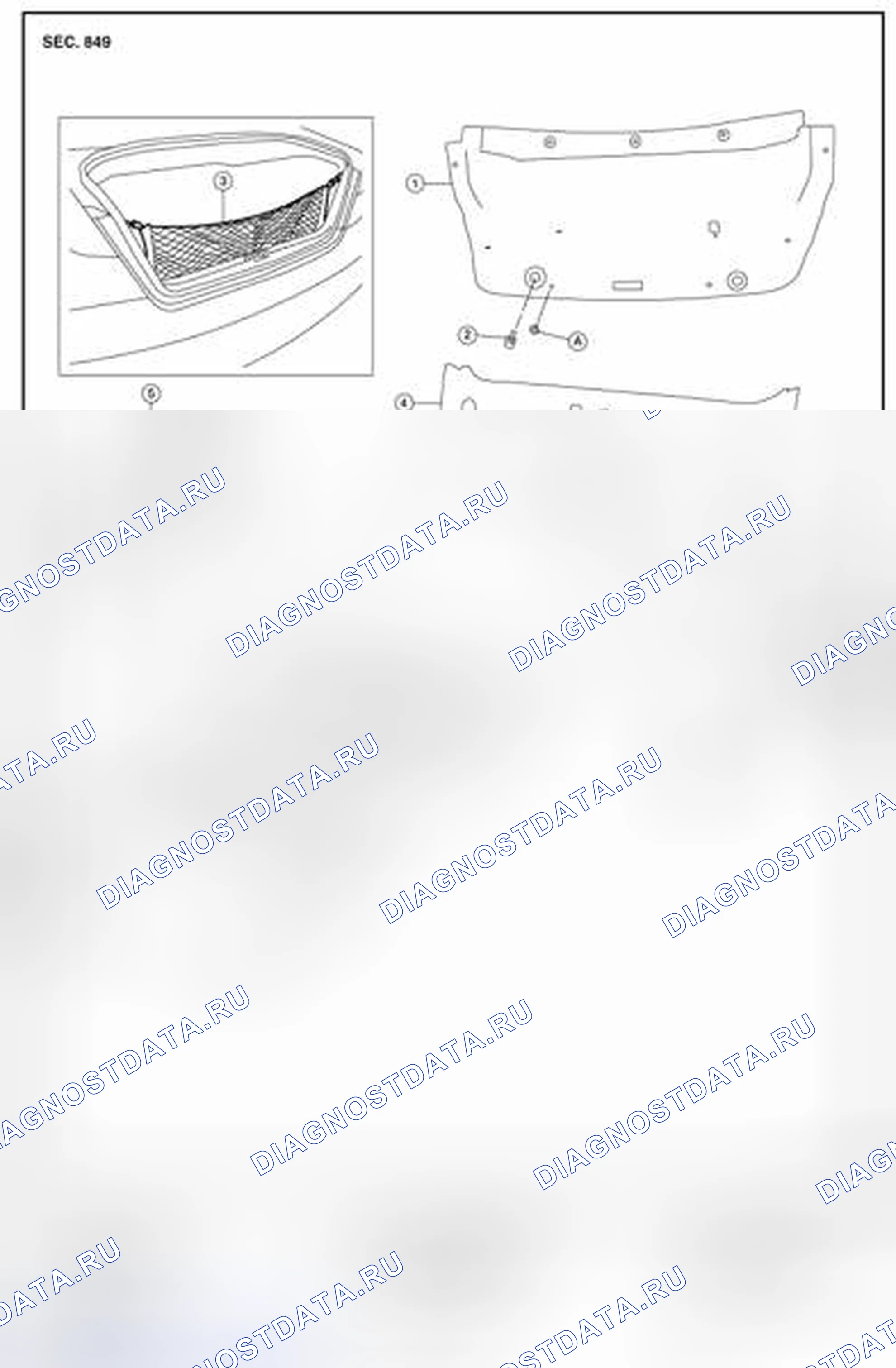 Рис. 348: ОТДЕЛКА ПОМЕЩЕНИЯ БАГАЖНИКА. Nissan Altima L32 рестайлинг
