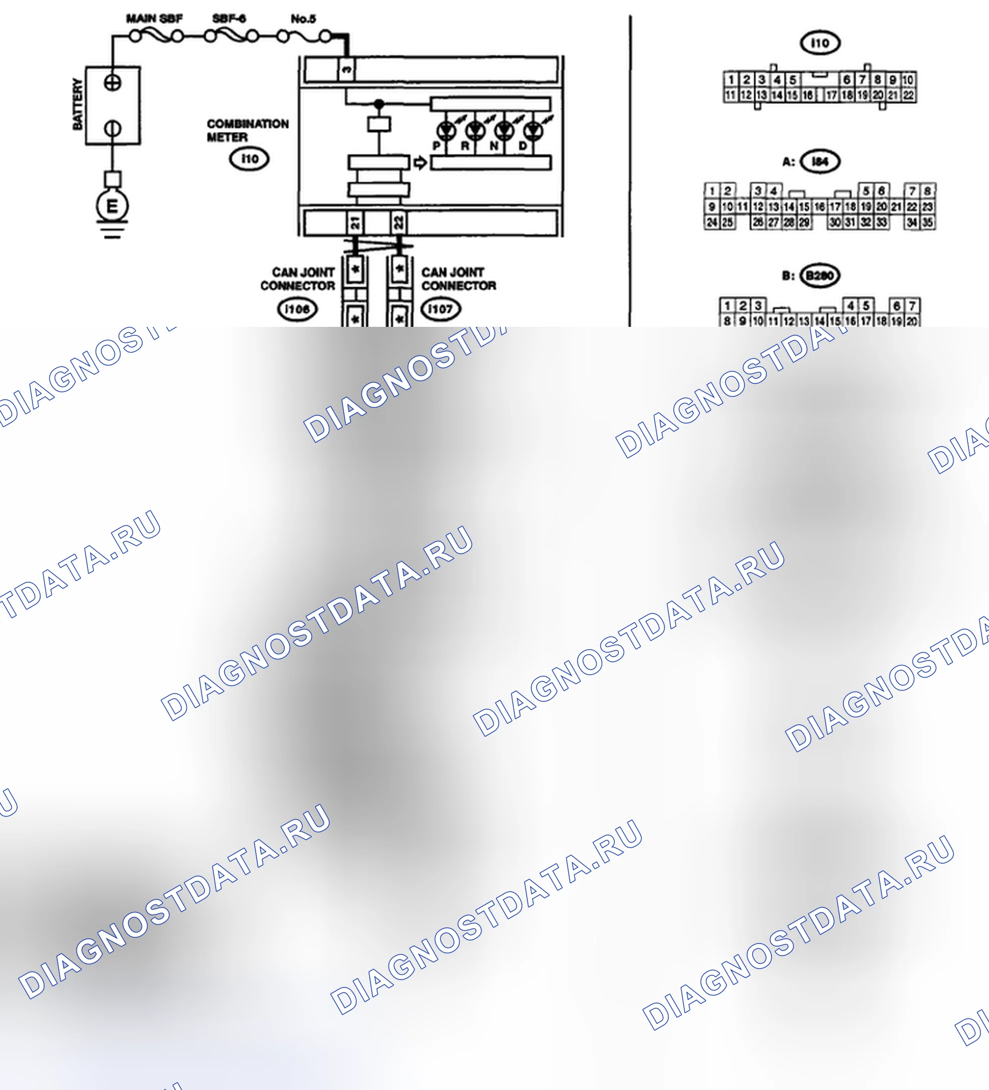 Рис. 119: электросхема. Subaru Outback BP рестайлинг